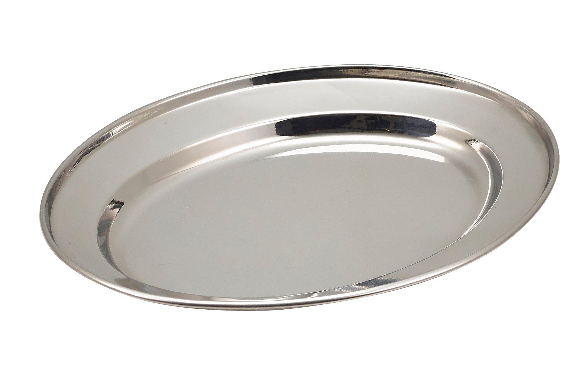 Stainless Steel Oval Flat 25cm