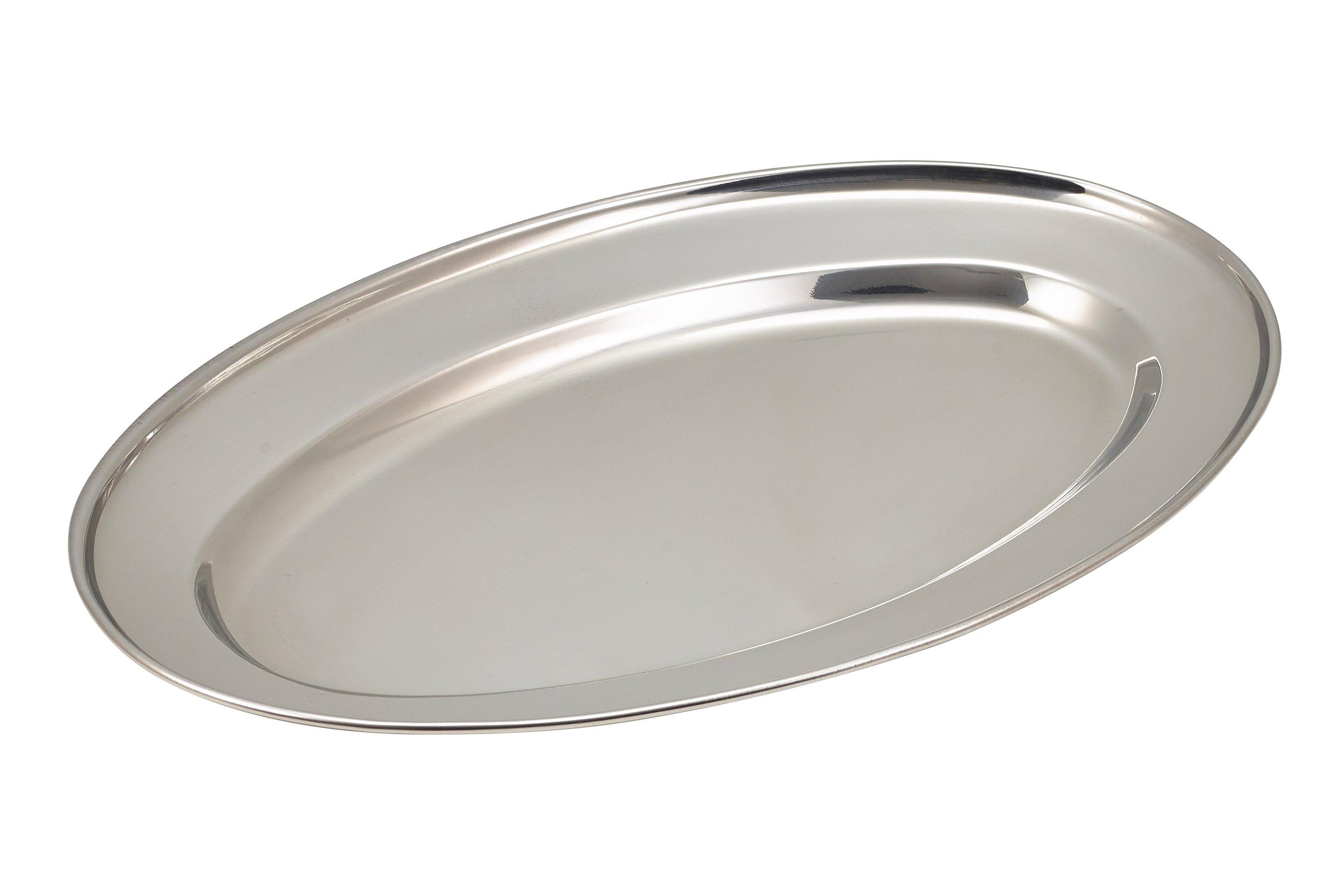 Stainless Steel Oval Flat 30cm