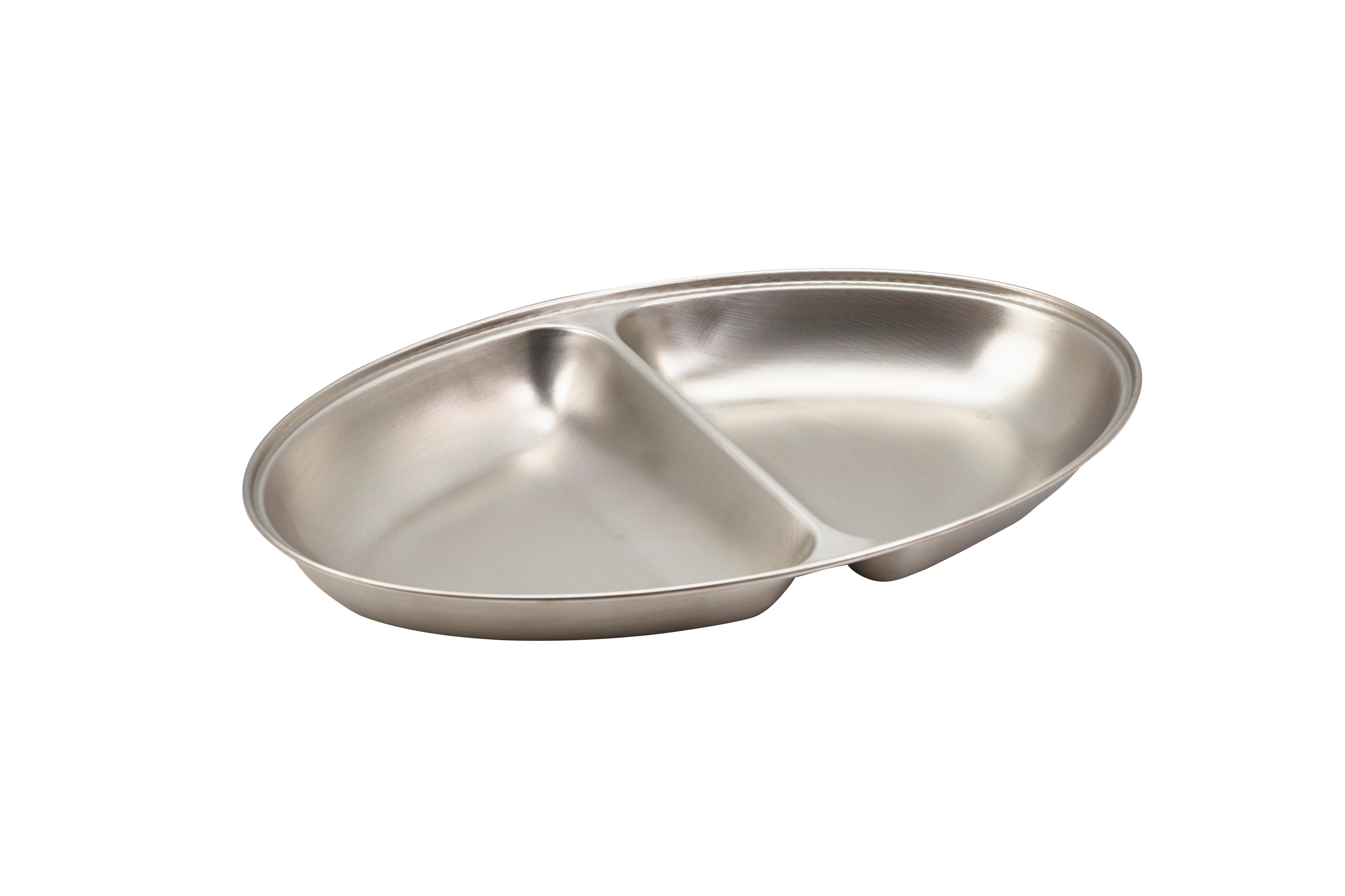 Stainless Steel Vegetable Dish Divided 30cm