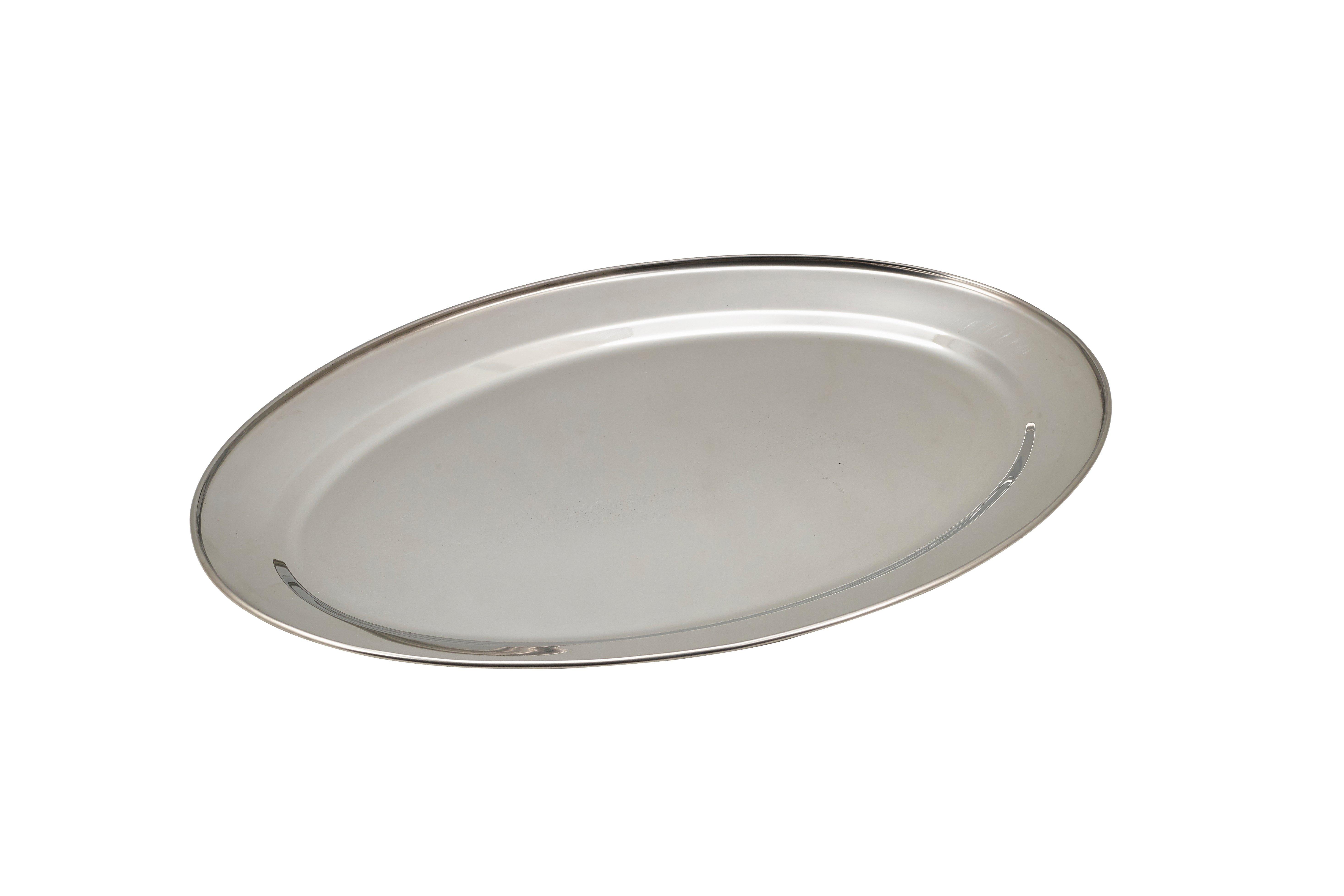 Stainless Steel Oval Flat 45cm
