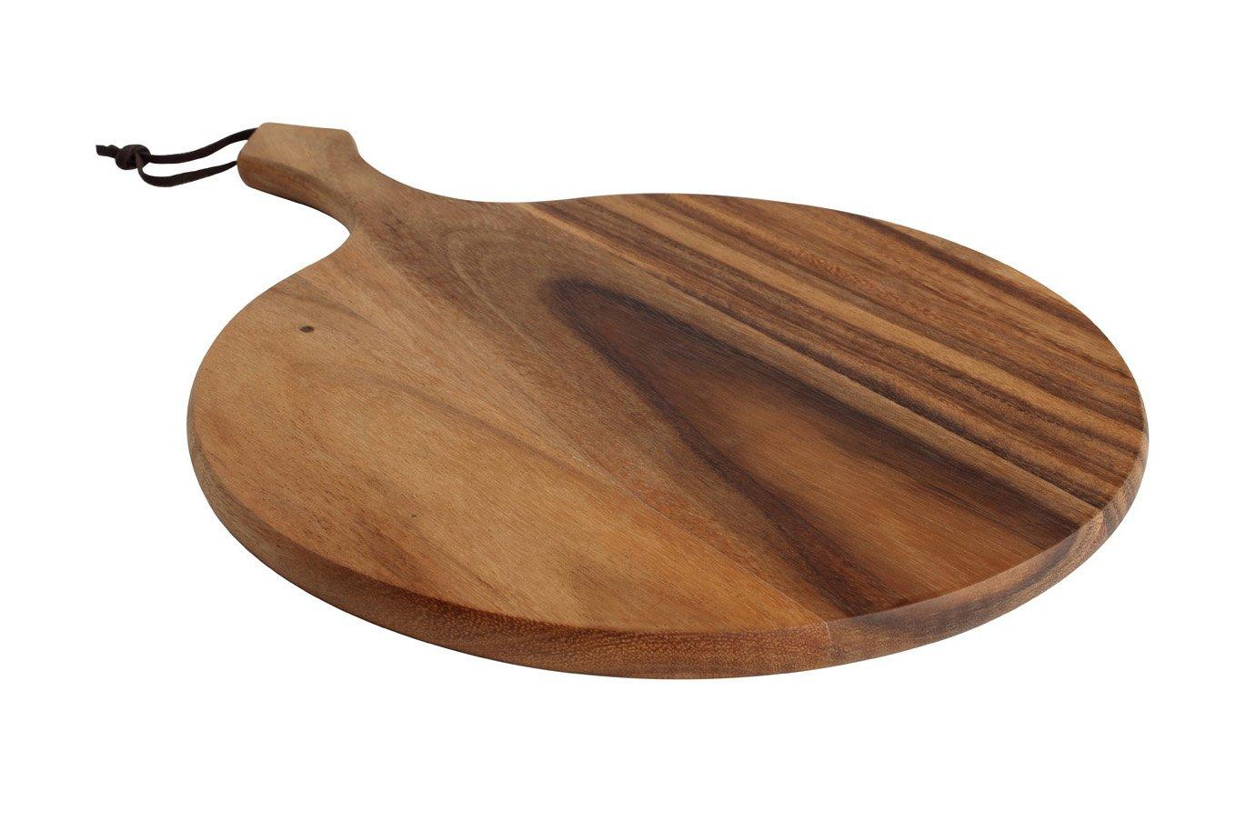 T&G Rustic Acacia Baroque Round Handled Board 42.9x30cm