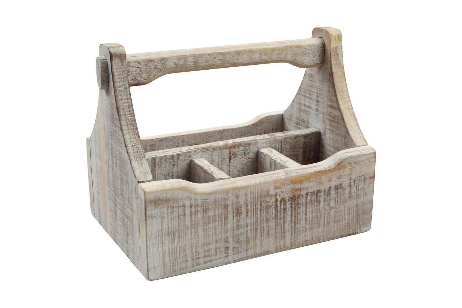 T&G Nordic White Table Caddy With 4 Compartments