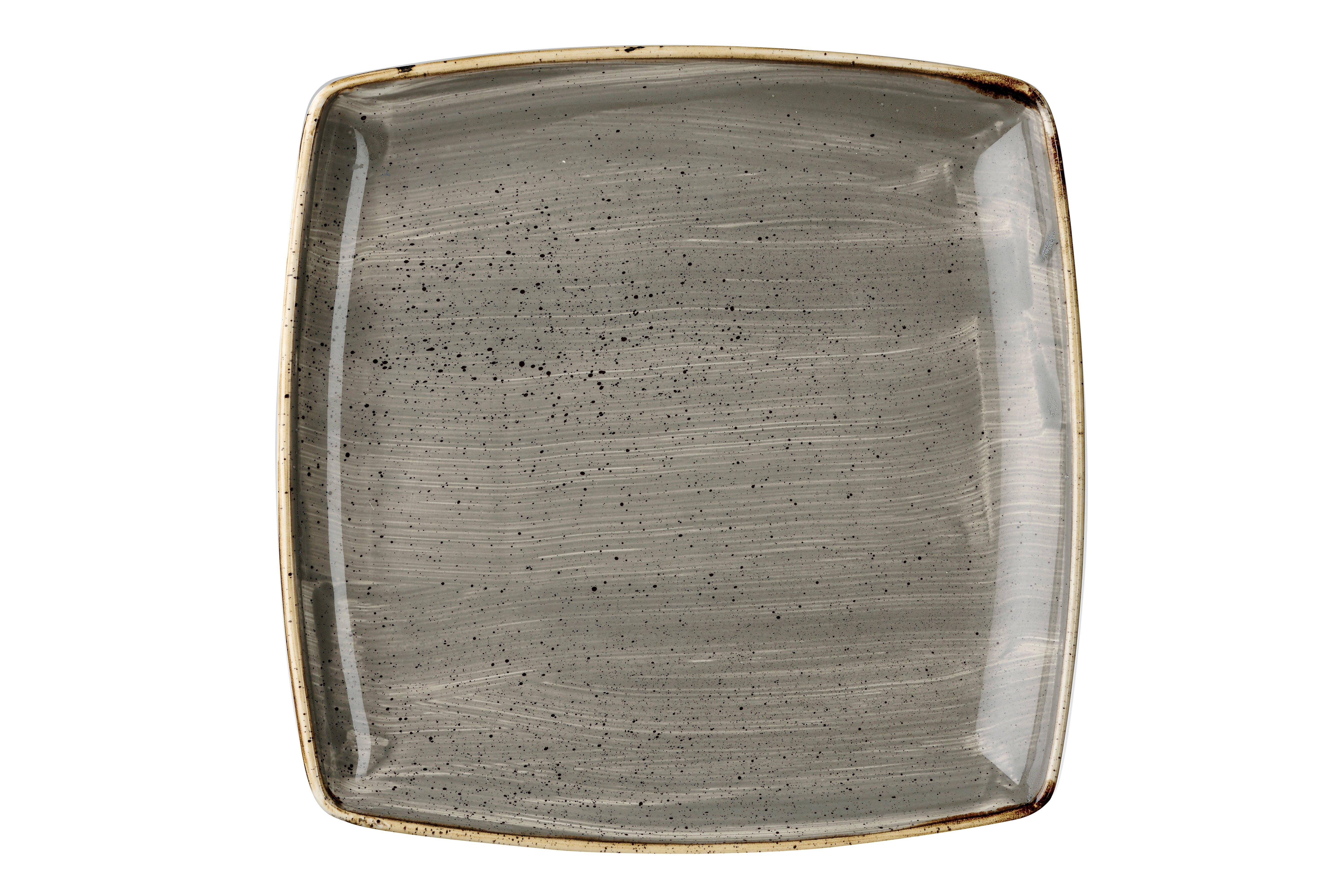 Churchill Stonecast Peppercorn Grey Square Plate