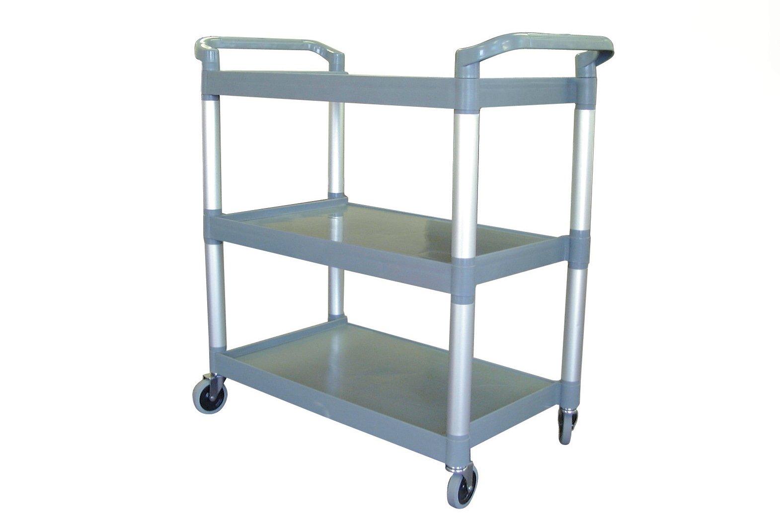 Plastic Service Trolley 3 Tier Black