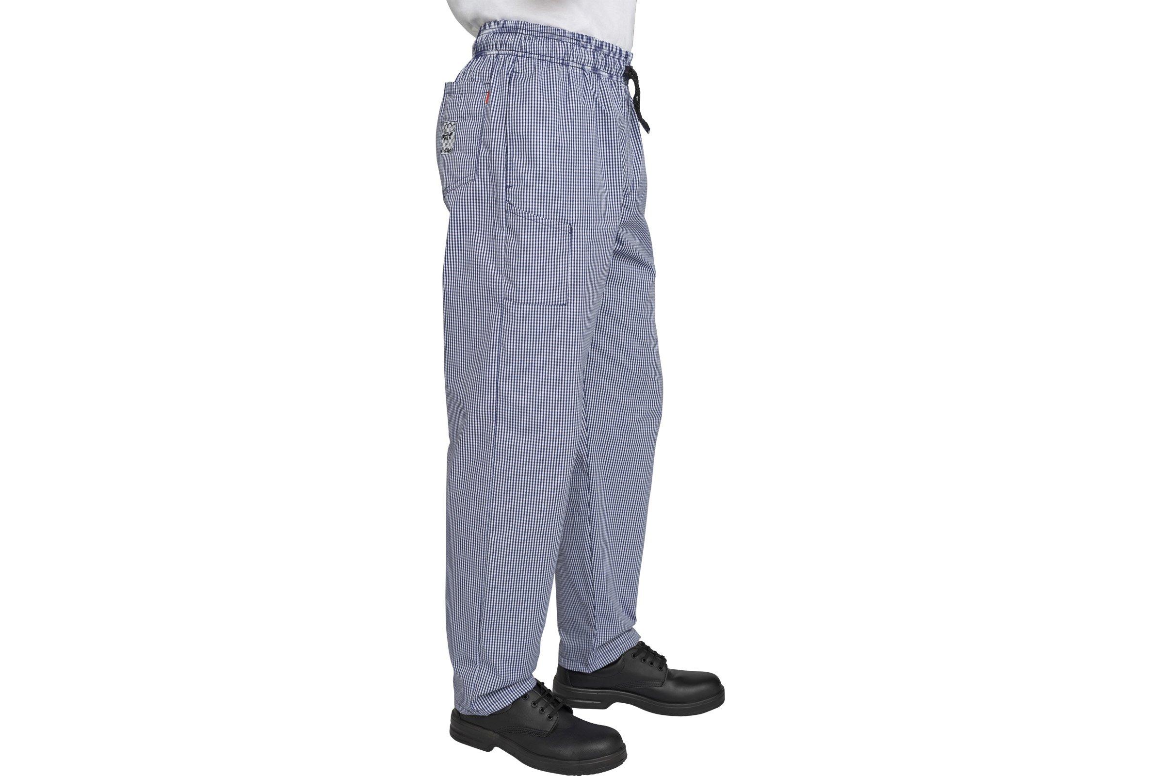 Le Chef Professional Blue & White Check Trousers Medium