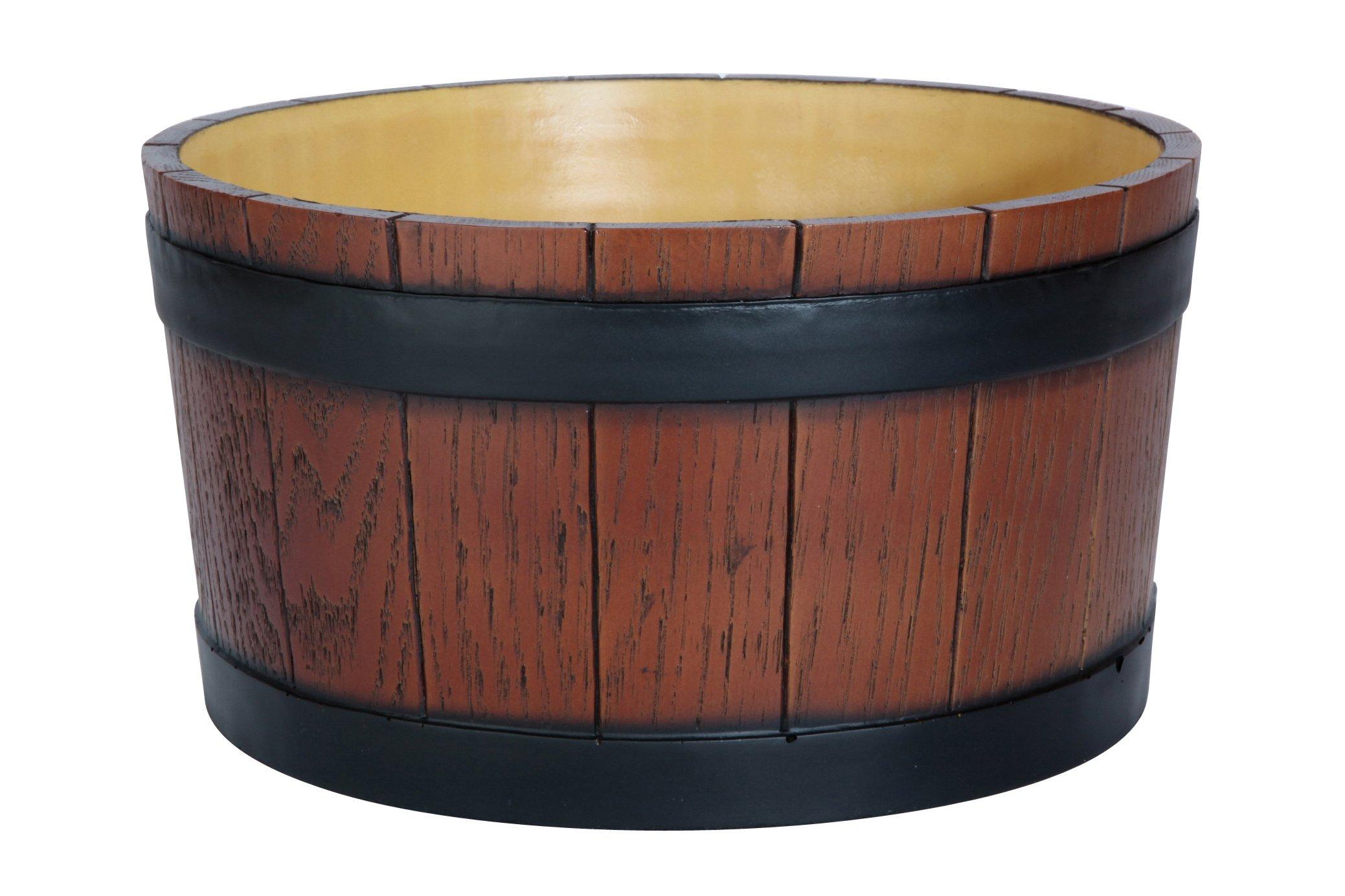 Wood Grain Barrel End Ice Tub