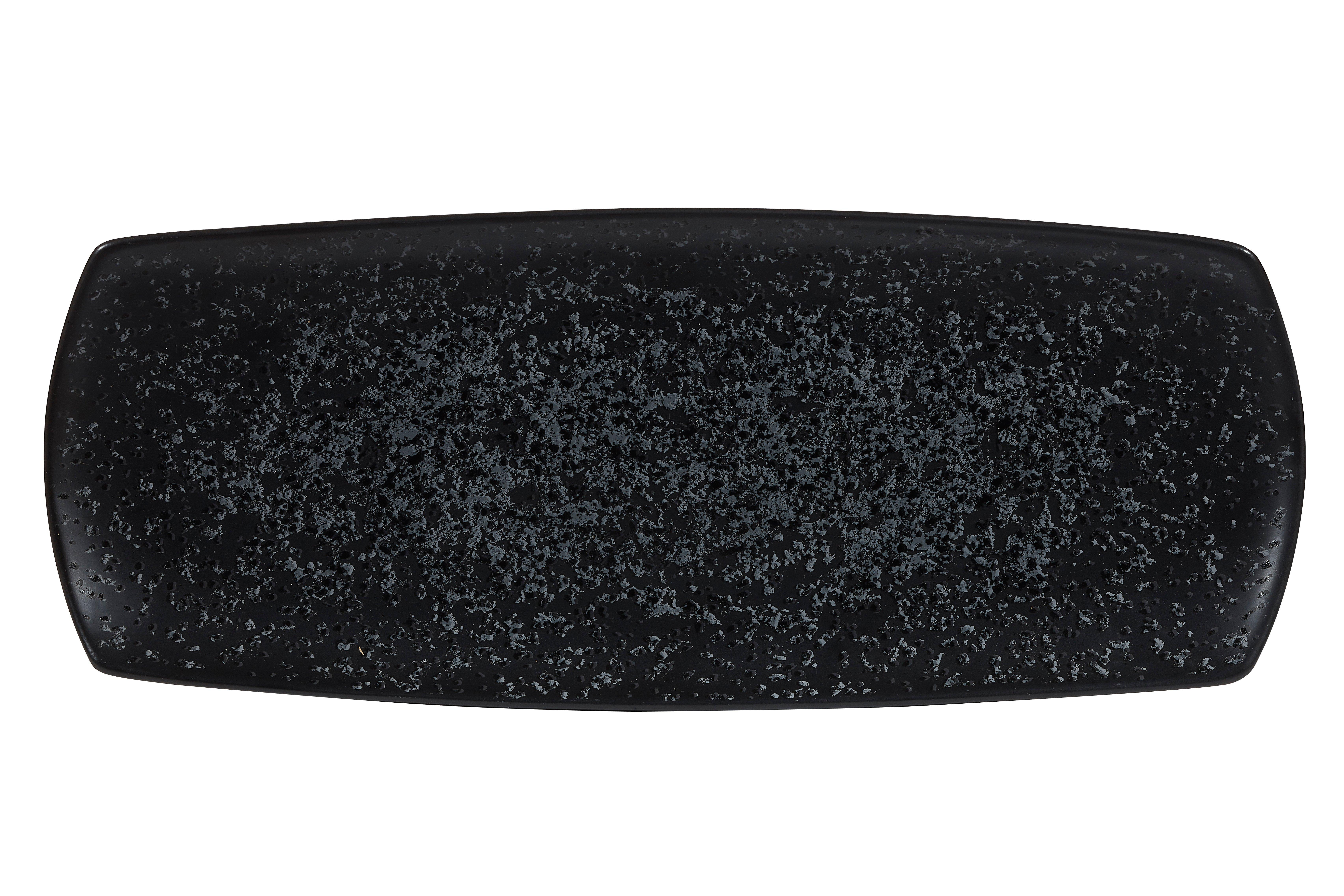 Churchill Caldera Ash Black Menu Shades Rectangular Plate 35.5x14cm