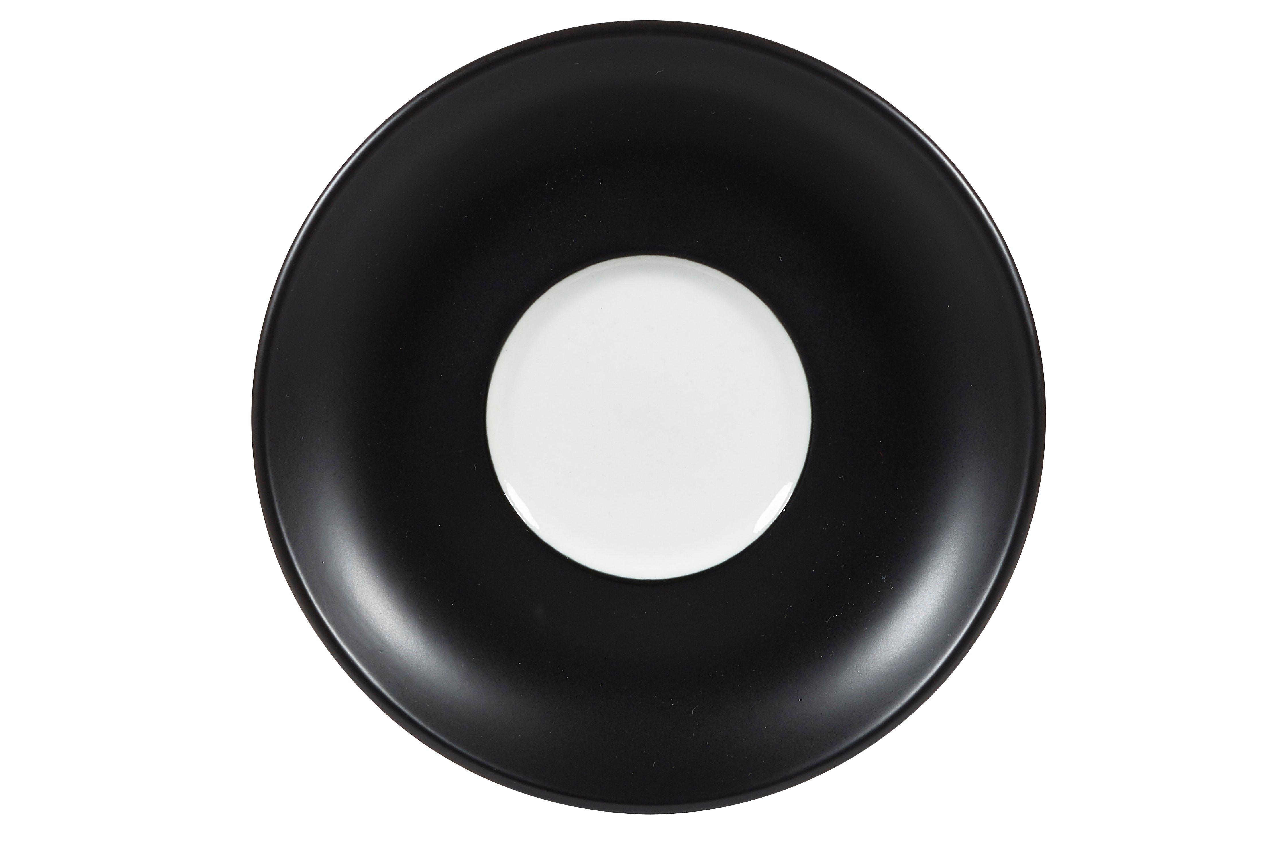 Churchill Ash Black Menu Cappuccino Saucer 15.5cm