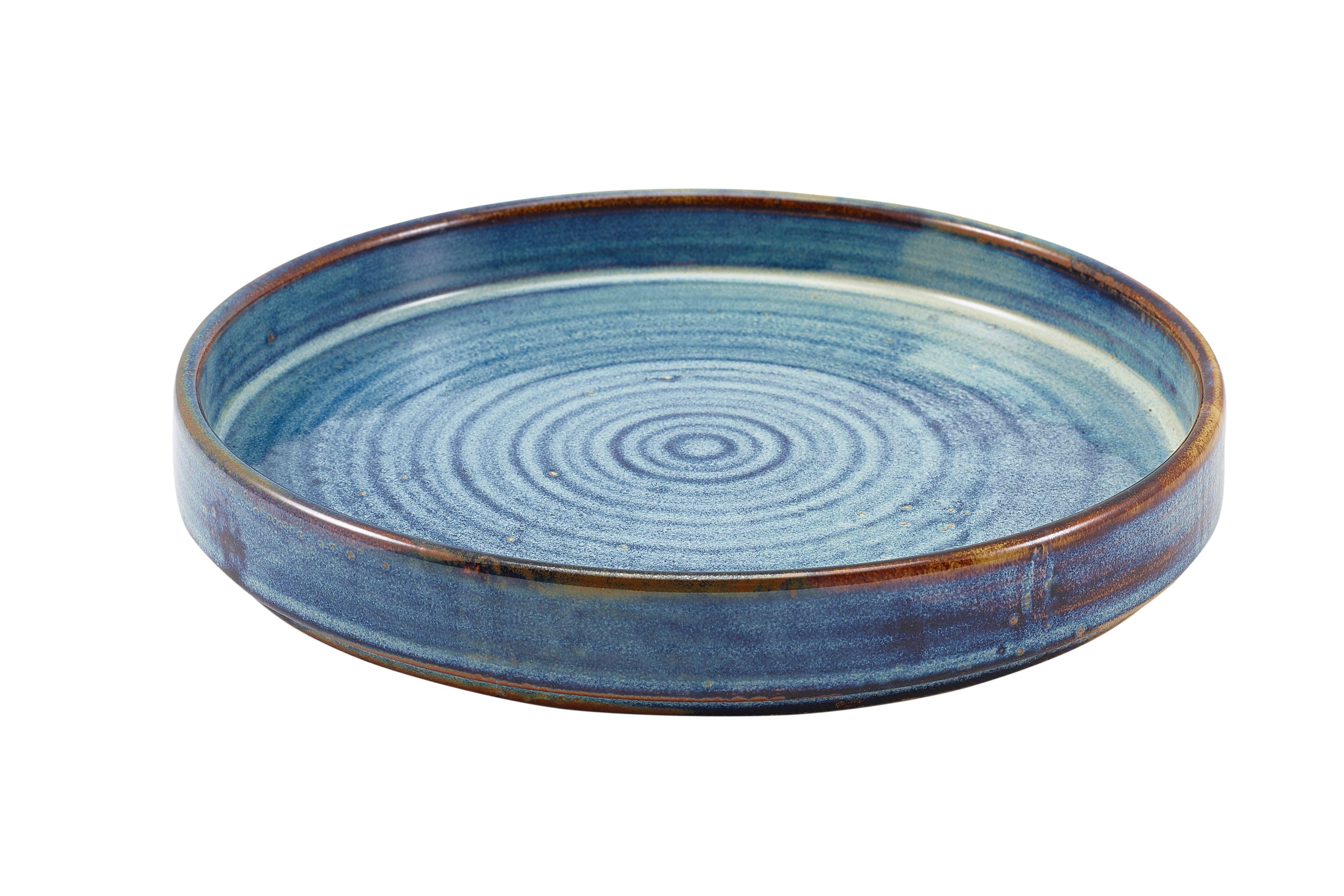 GenWare Aqua Blue Terra Porcelain Presentation Plate 21cm