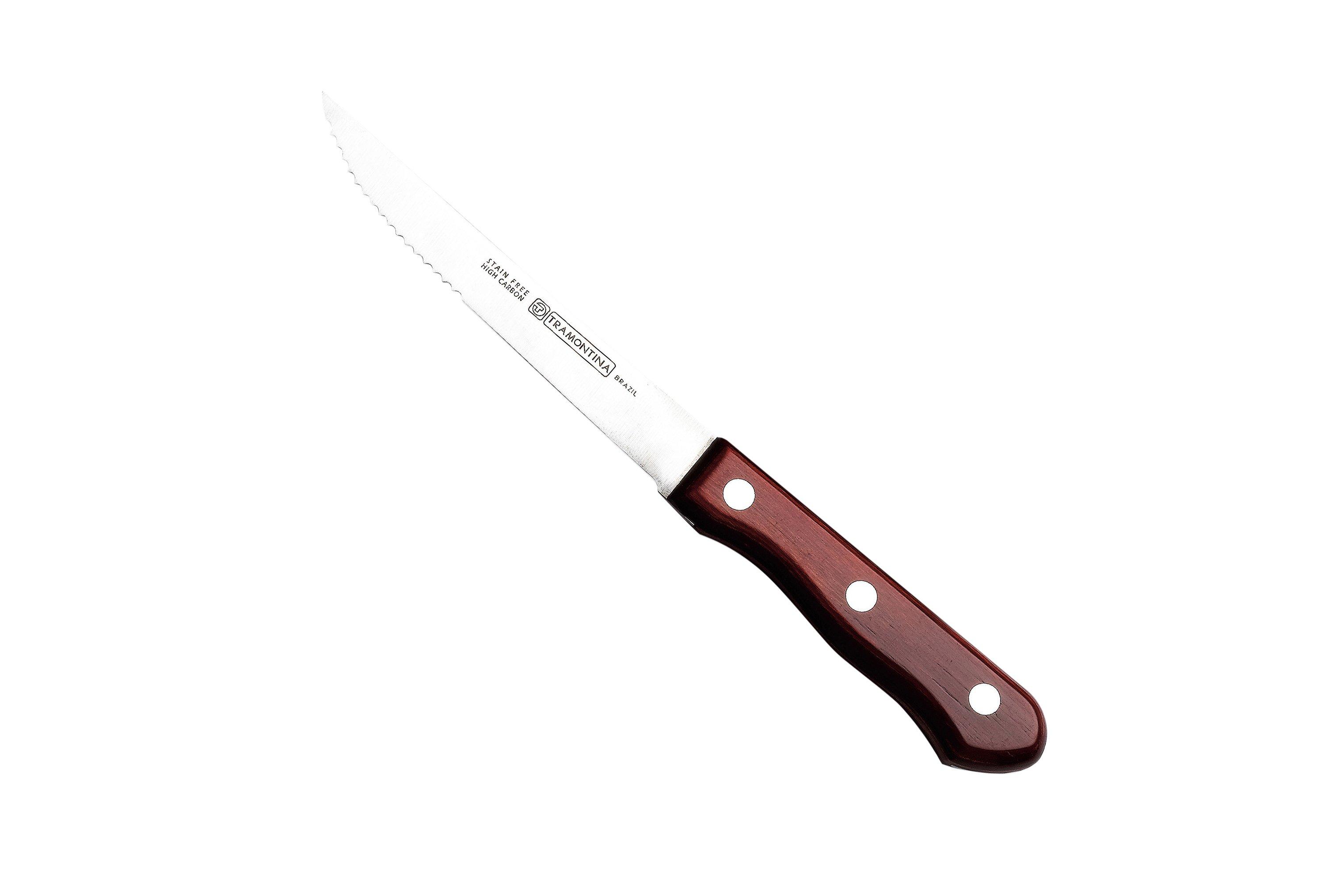 Tramontina Red Polywood Handle Steak Knife Pointed Tip