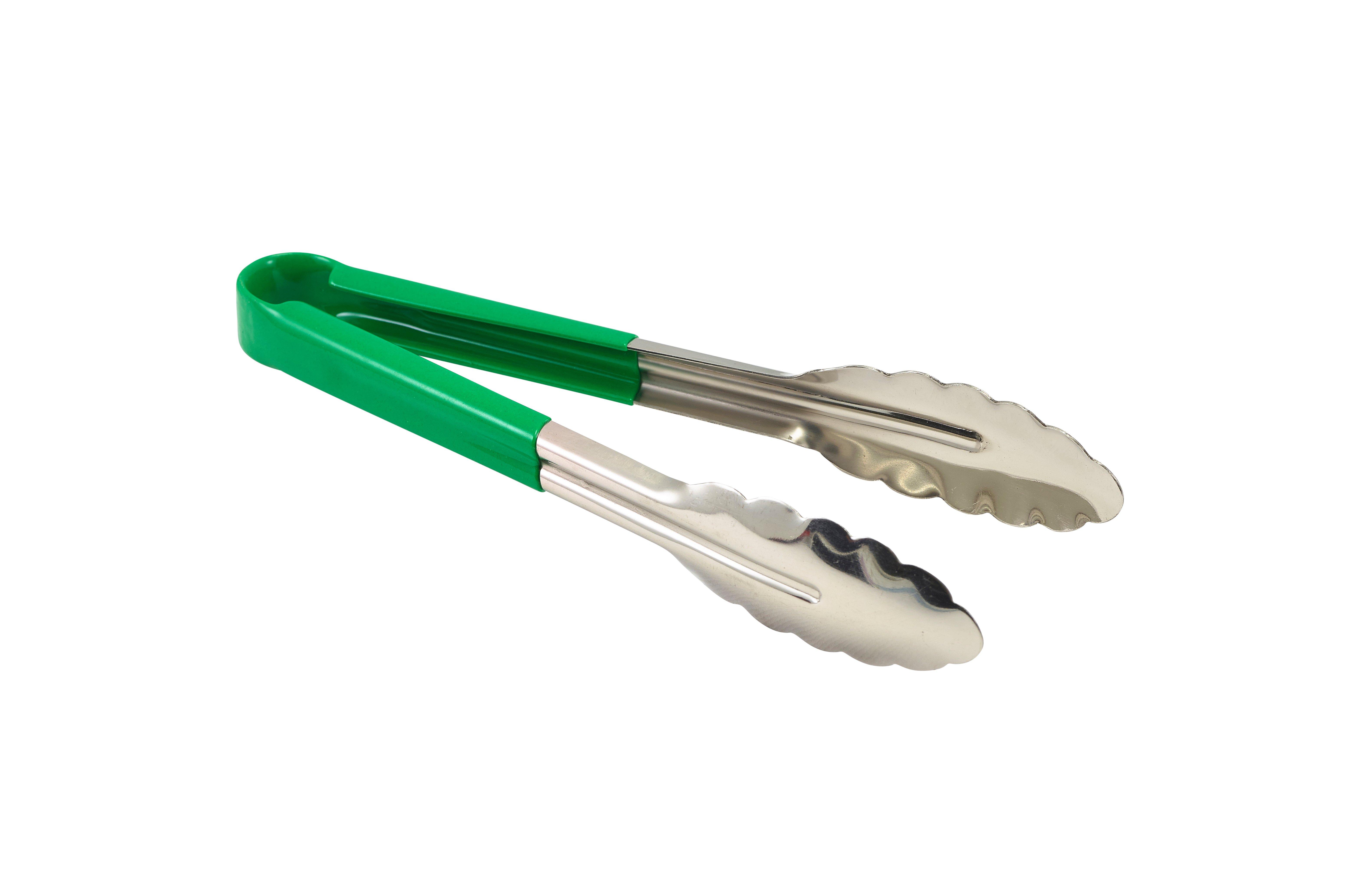 Colour Coded Stainless Steel Serving Tong Green 23cm