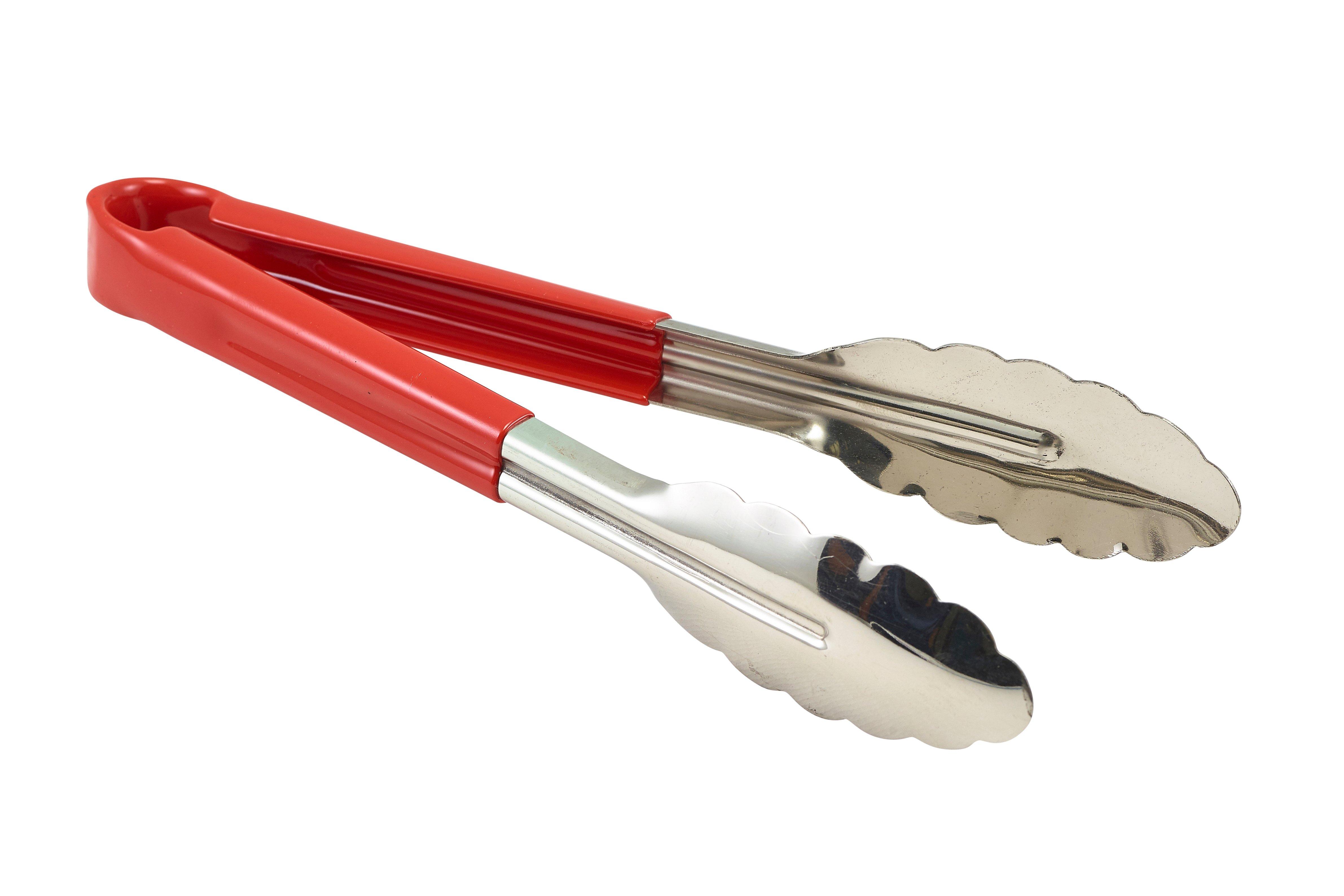 Colour Coded Stainless Steel Serving Tong Red 23cm