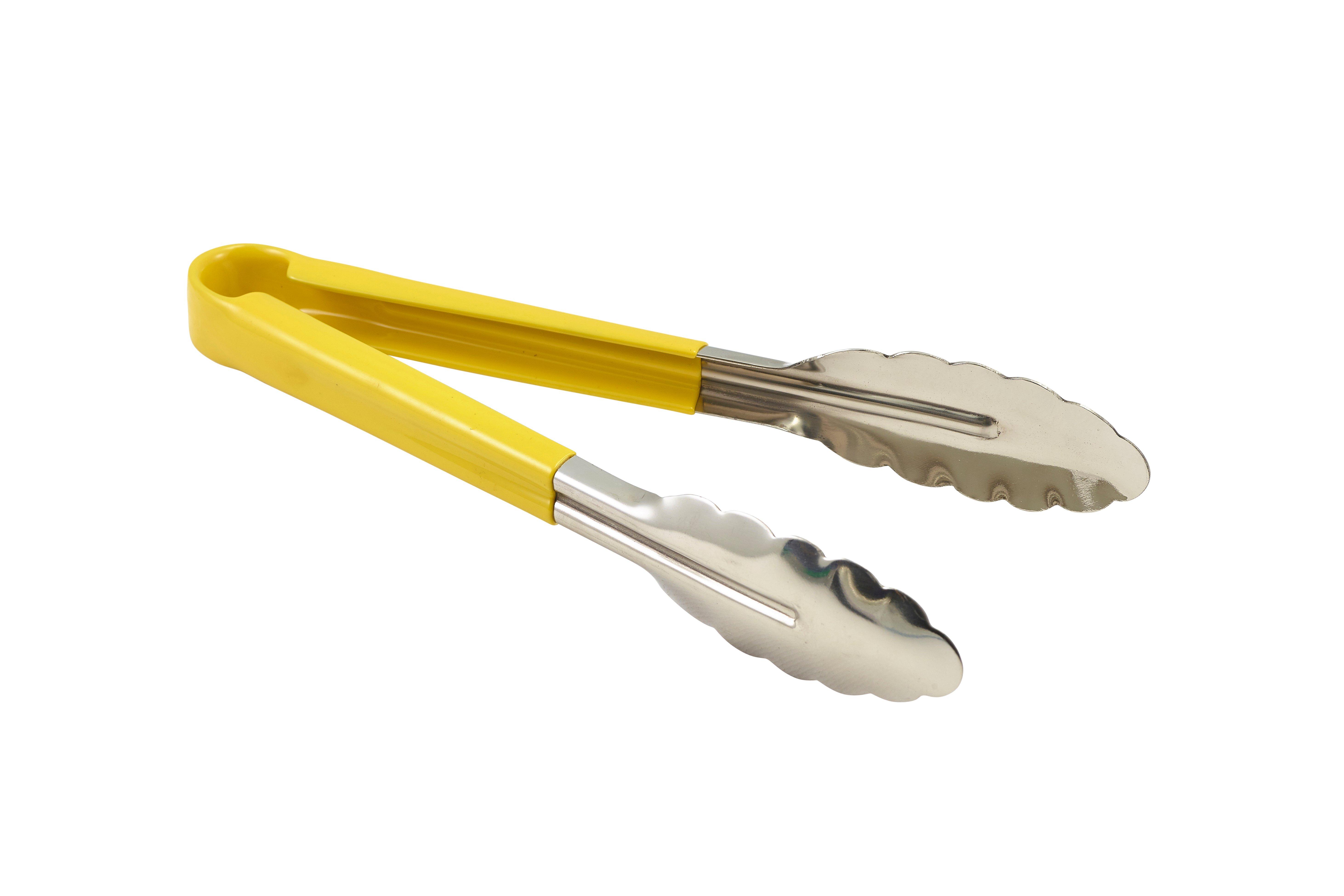 Colour Coded Stainless Steel Serving Tong Yellow 23cm