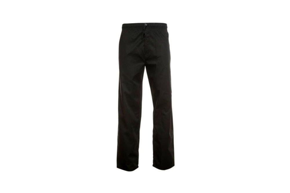 Medium Black Elasticated Polycotton Chefs Trousers