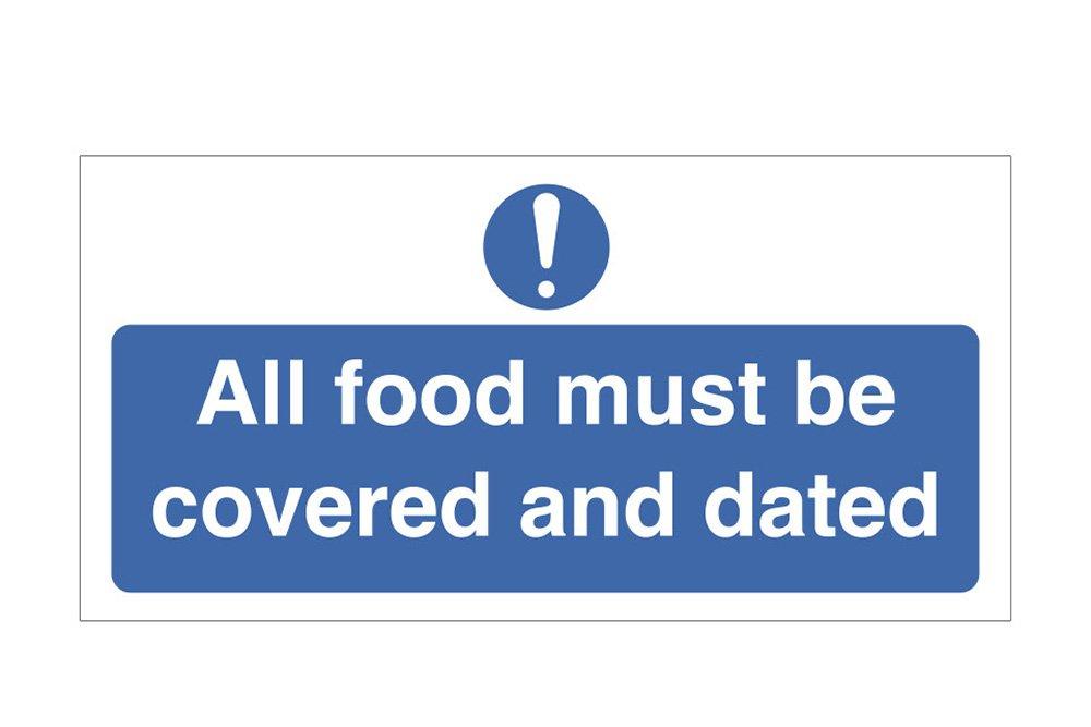 All Food Must Be Covered And Dated Sign