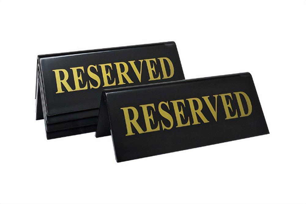 Reserved Sign Gold on Black