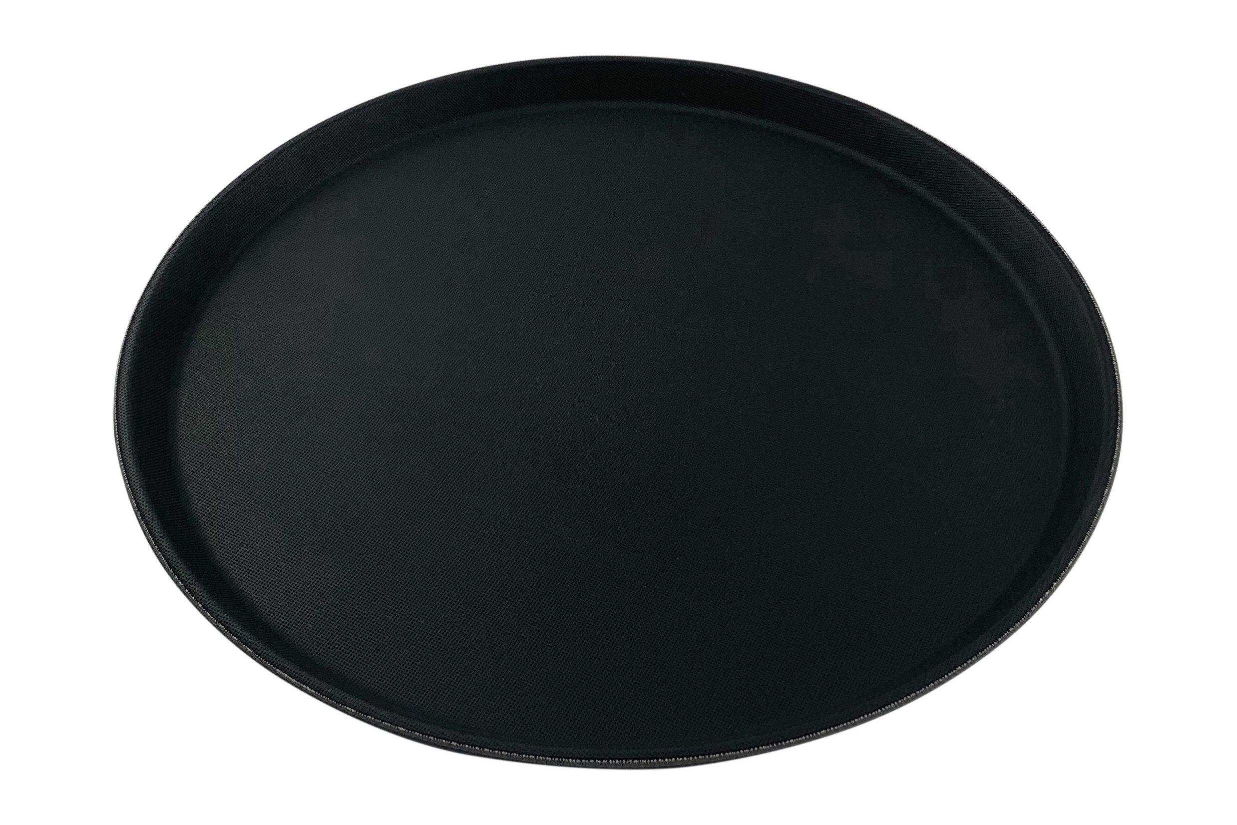 Black Non Slip Round Tray 28cm