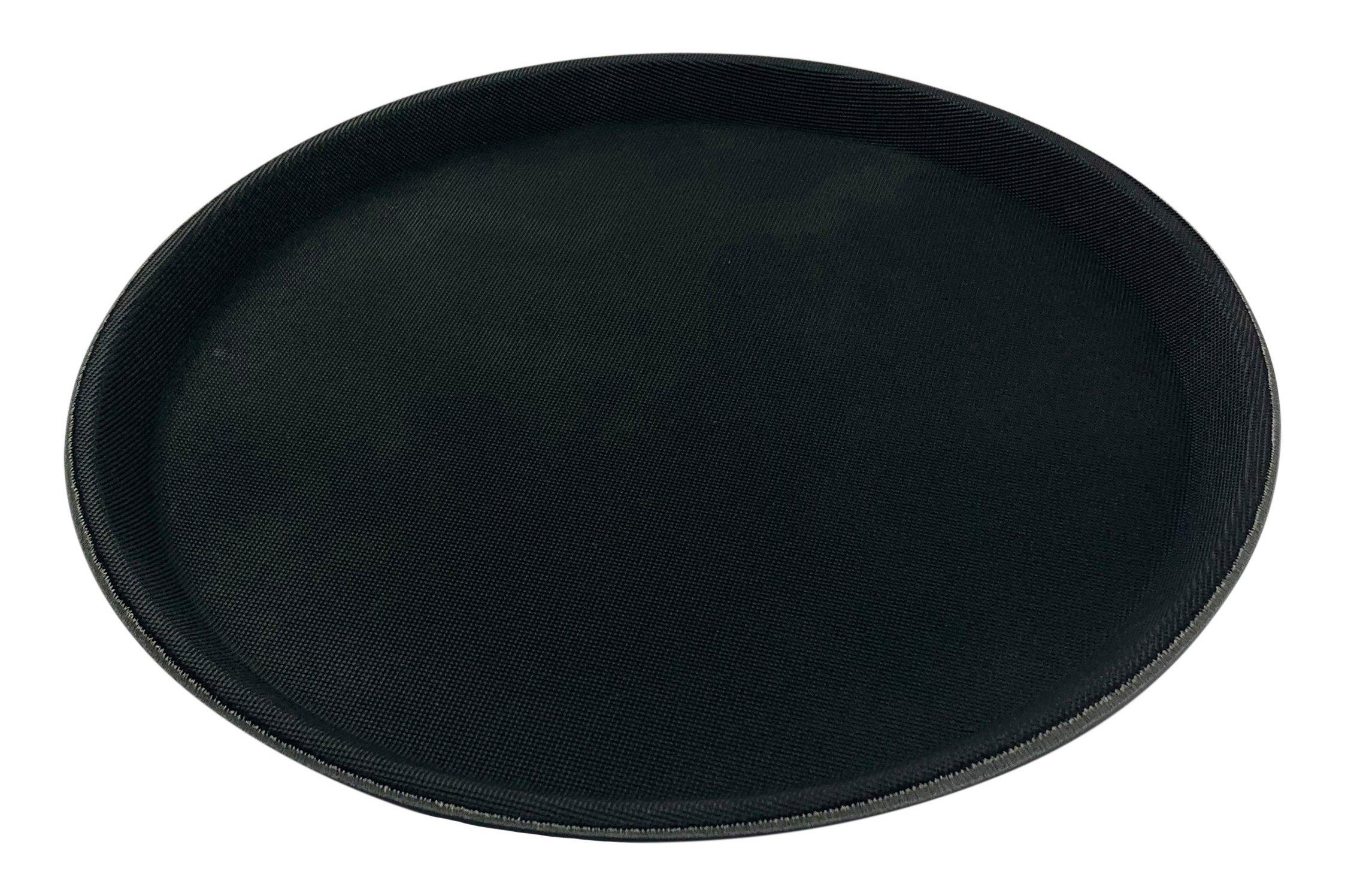 Black Non Slip Round Tray 35cm