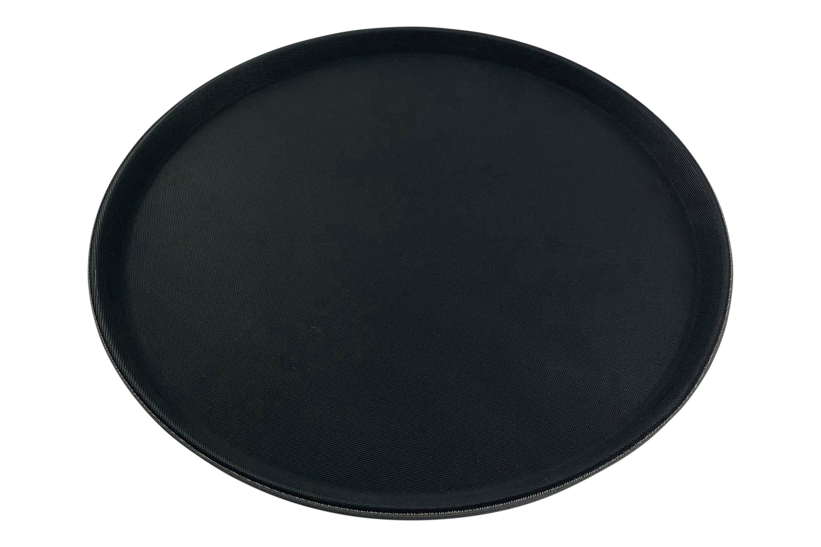 Black Non Slip Round Tray 40cm