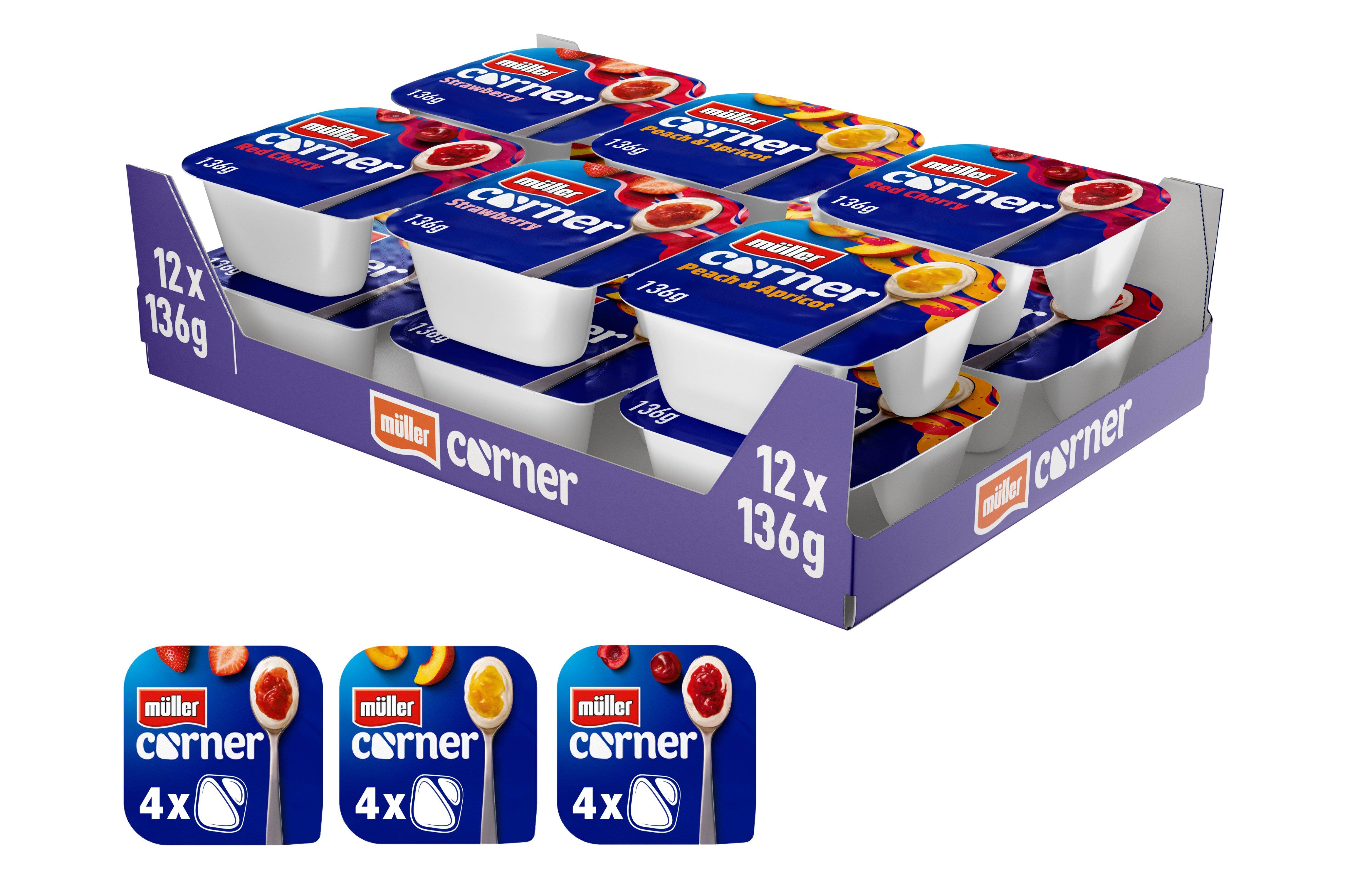 Muller Corner Mixed Strawberry, Cherry, Peach & Apricot Yogurt