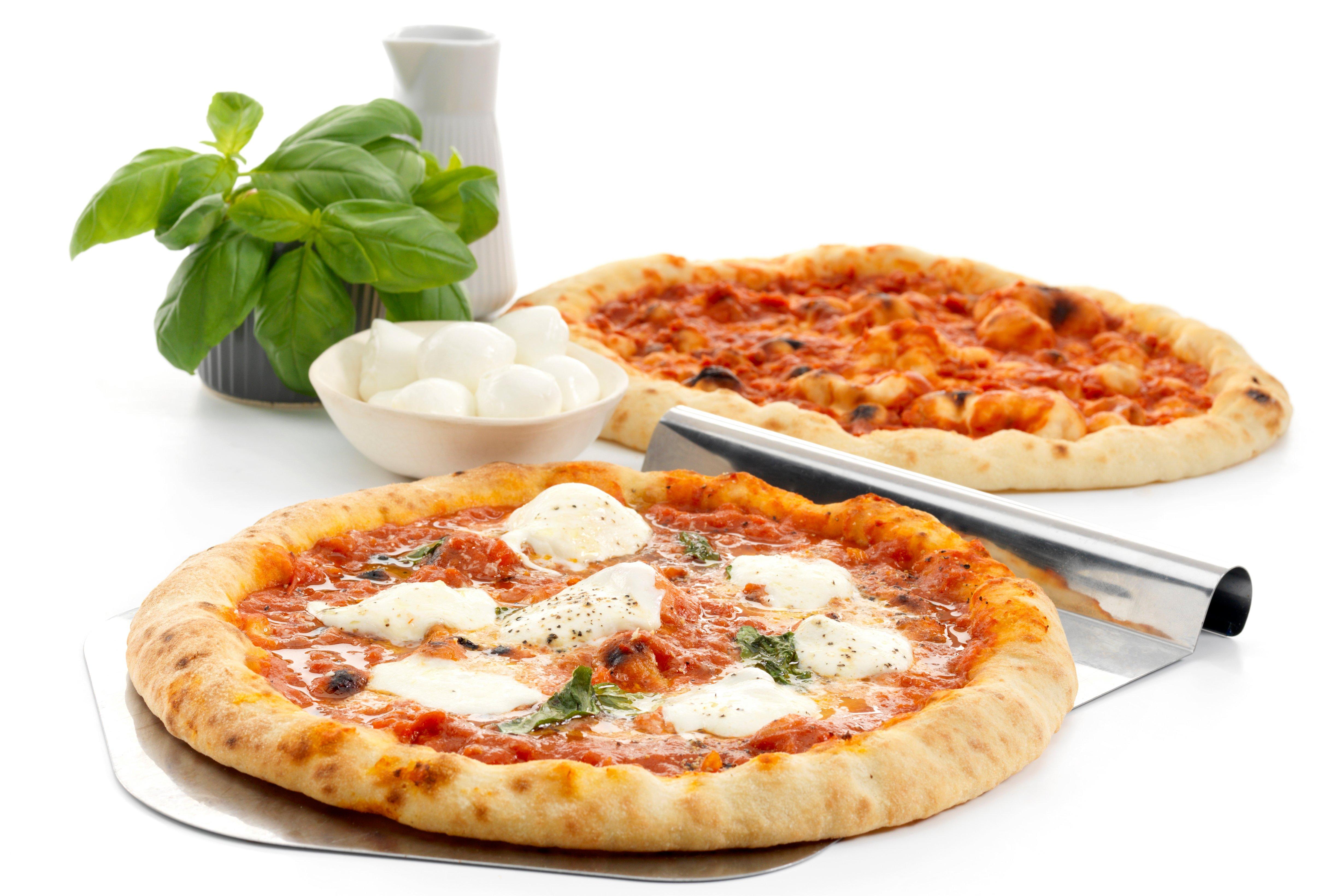 Sysco Premium Stonebaked Sourdough Pizza Base topped with Tomato Sauce 12"