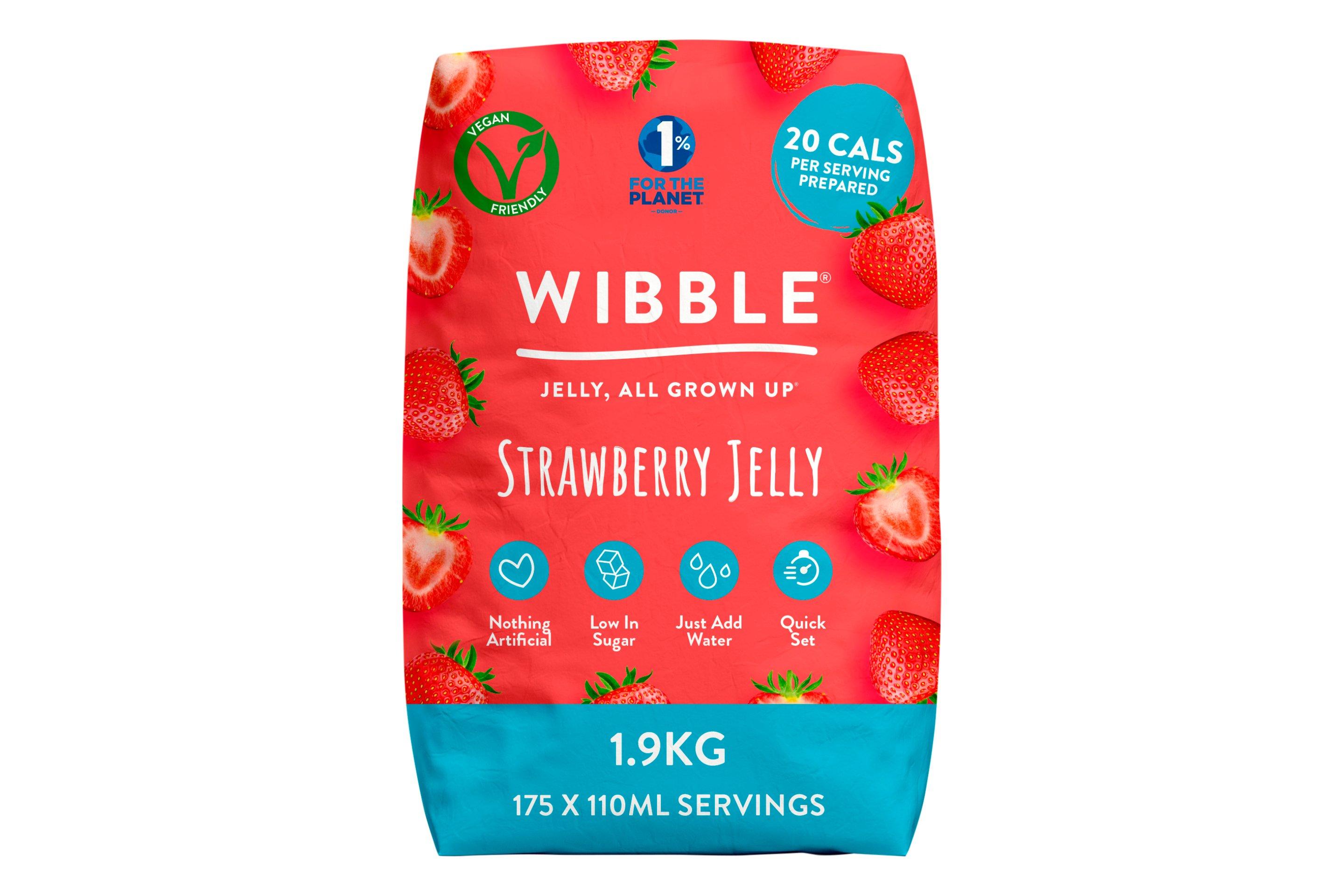 Wibble Vegan and Low Sugar Strawberry Jelly Crystals