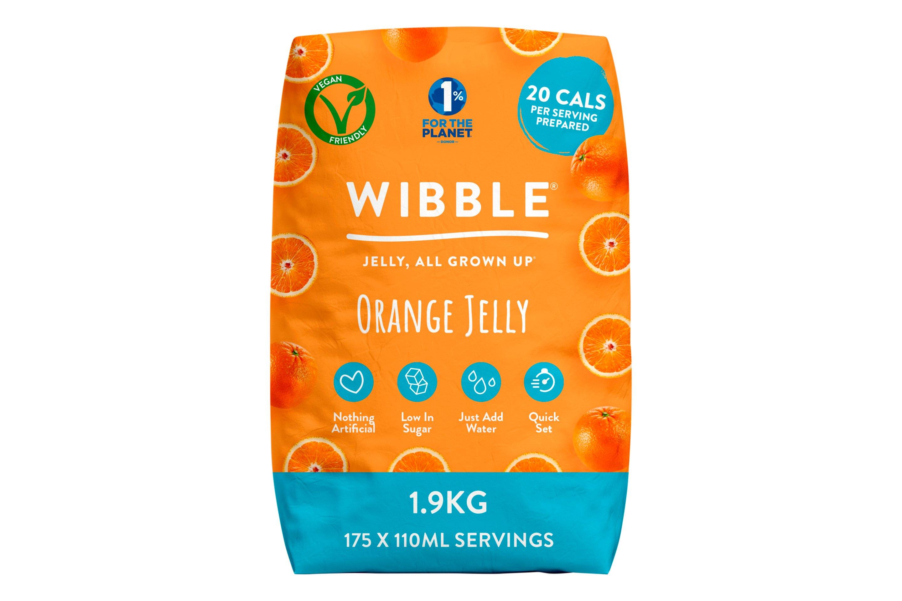 Wibble Vegan and Low Sugar Orange Jelly Crystals
