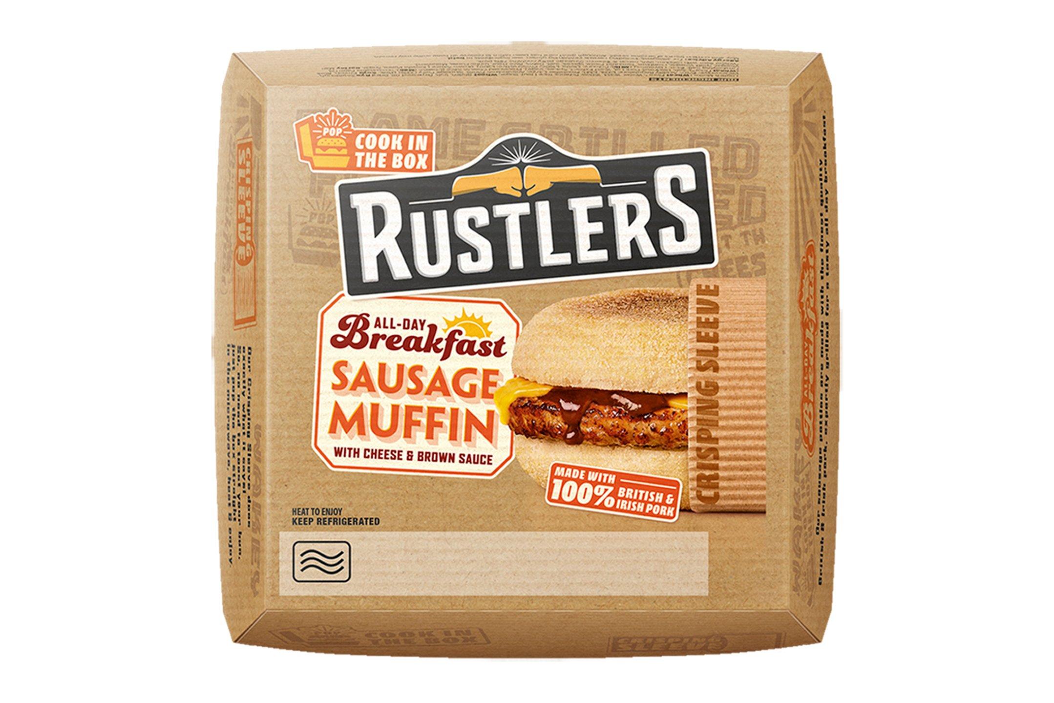 Rustlers All Day Breakfast Sausage Muffin
