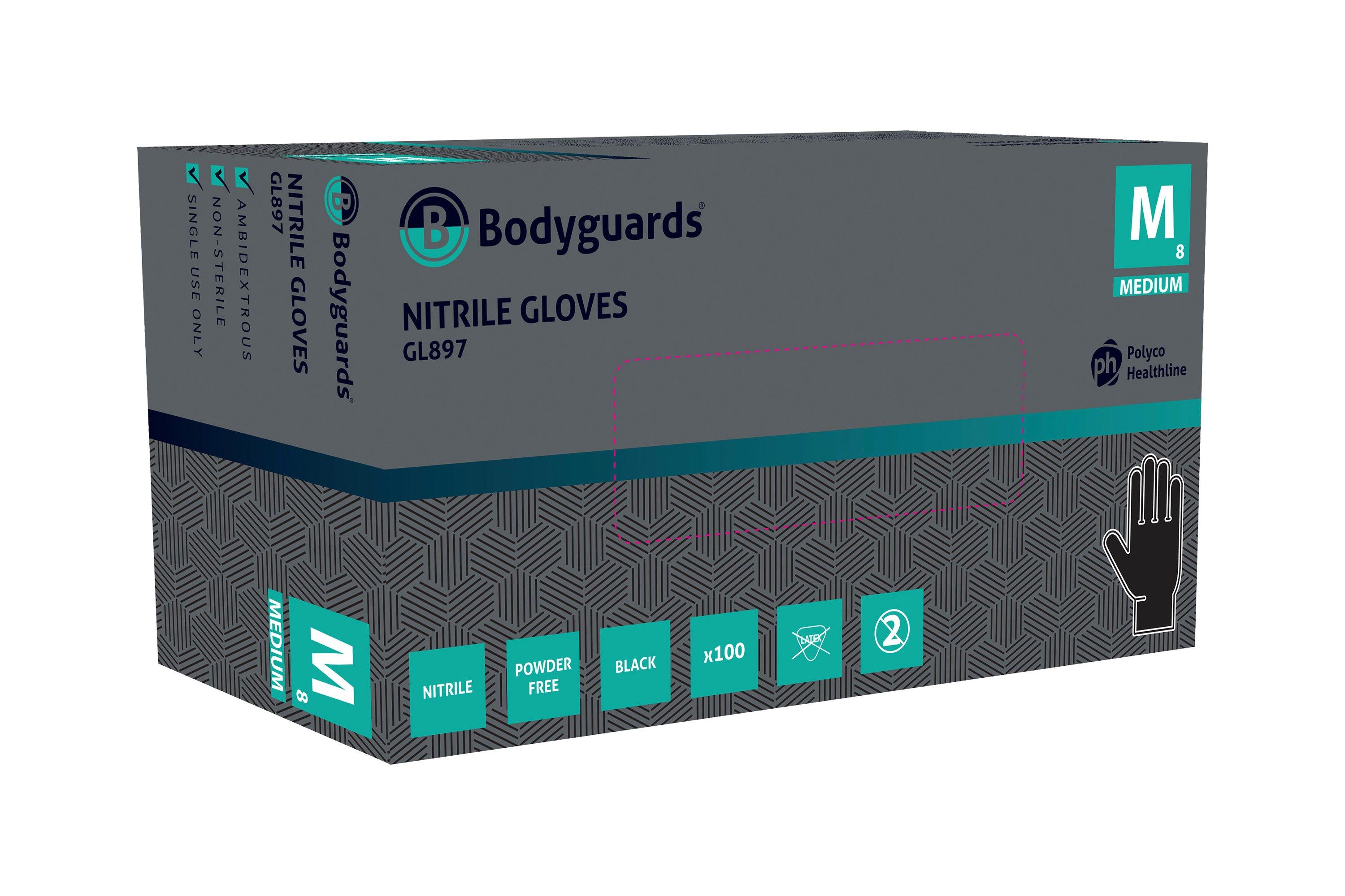 Black Nitrile Gloves Medium