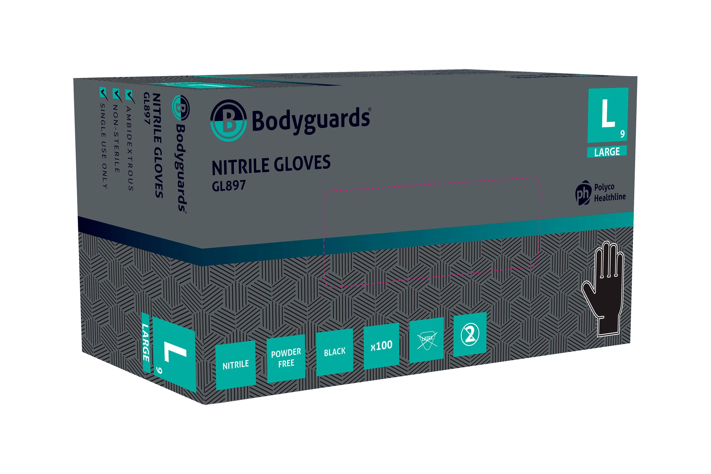Black Nitrile Gloves Large