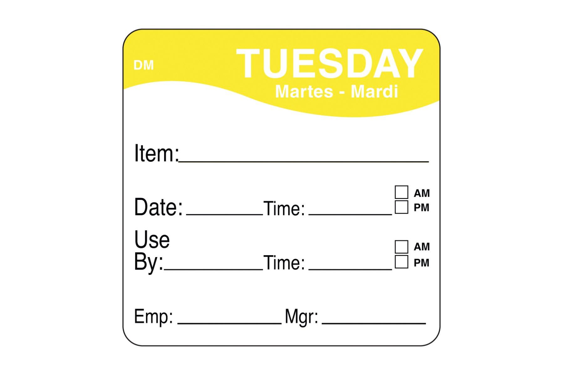 Daymark Label Roll Tuesday 51mm