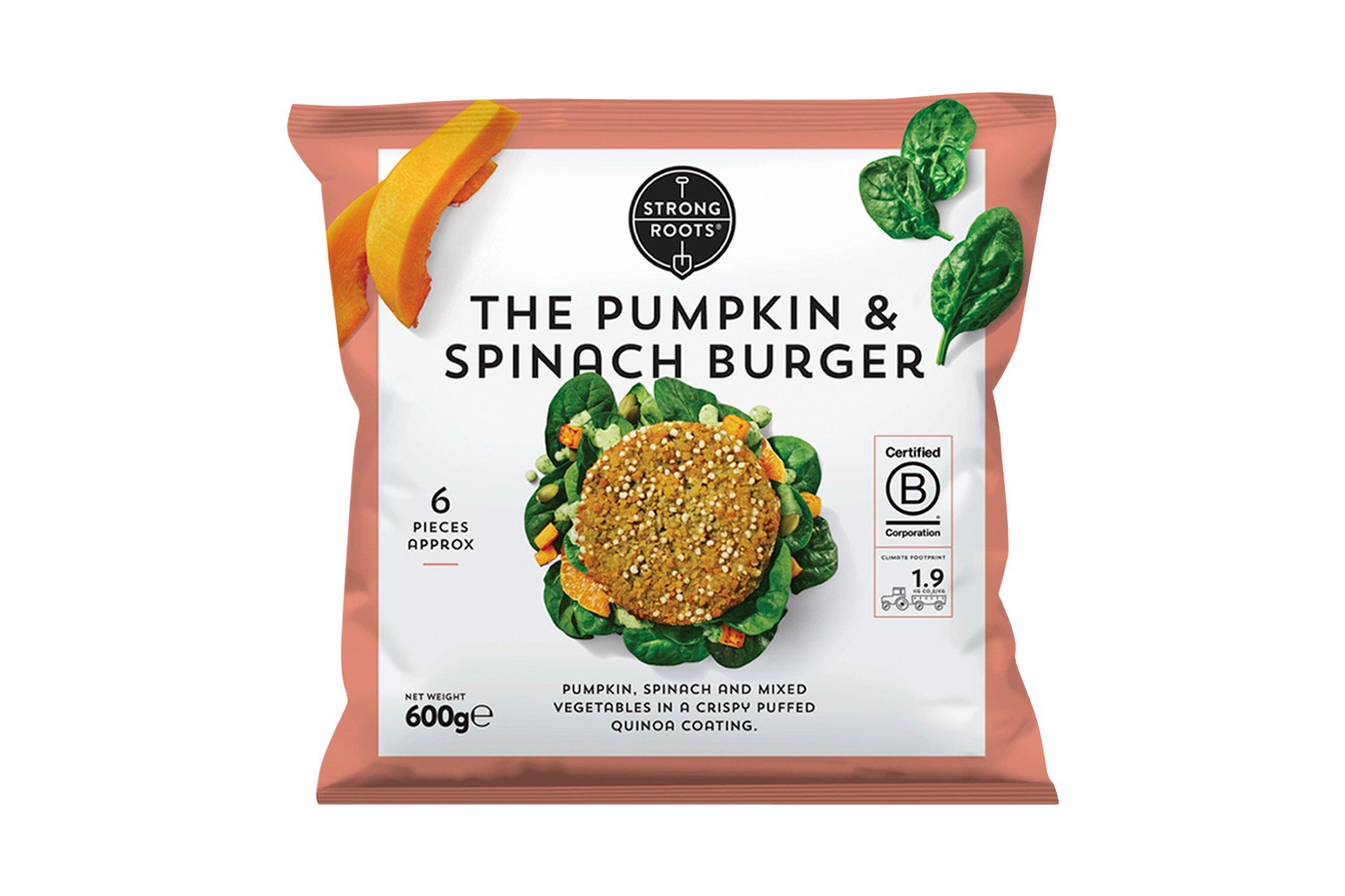 Strong Roots Pumpkin & Spinach Burger