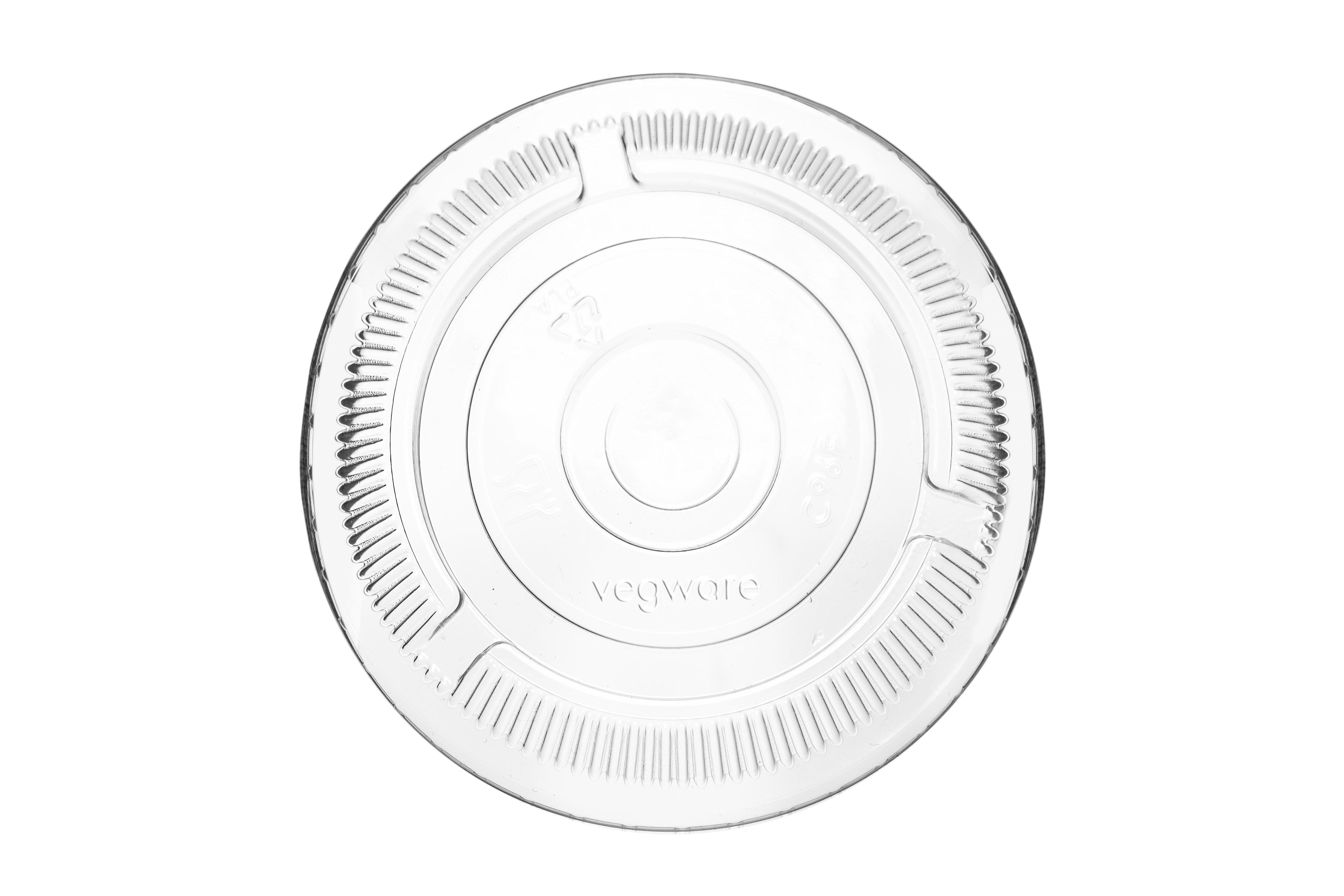 Vegware PLA Flat Cold Cup Lids with straw hole - 10oz-16oz