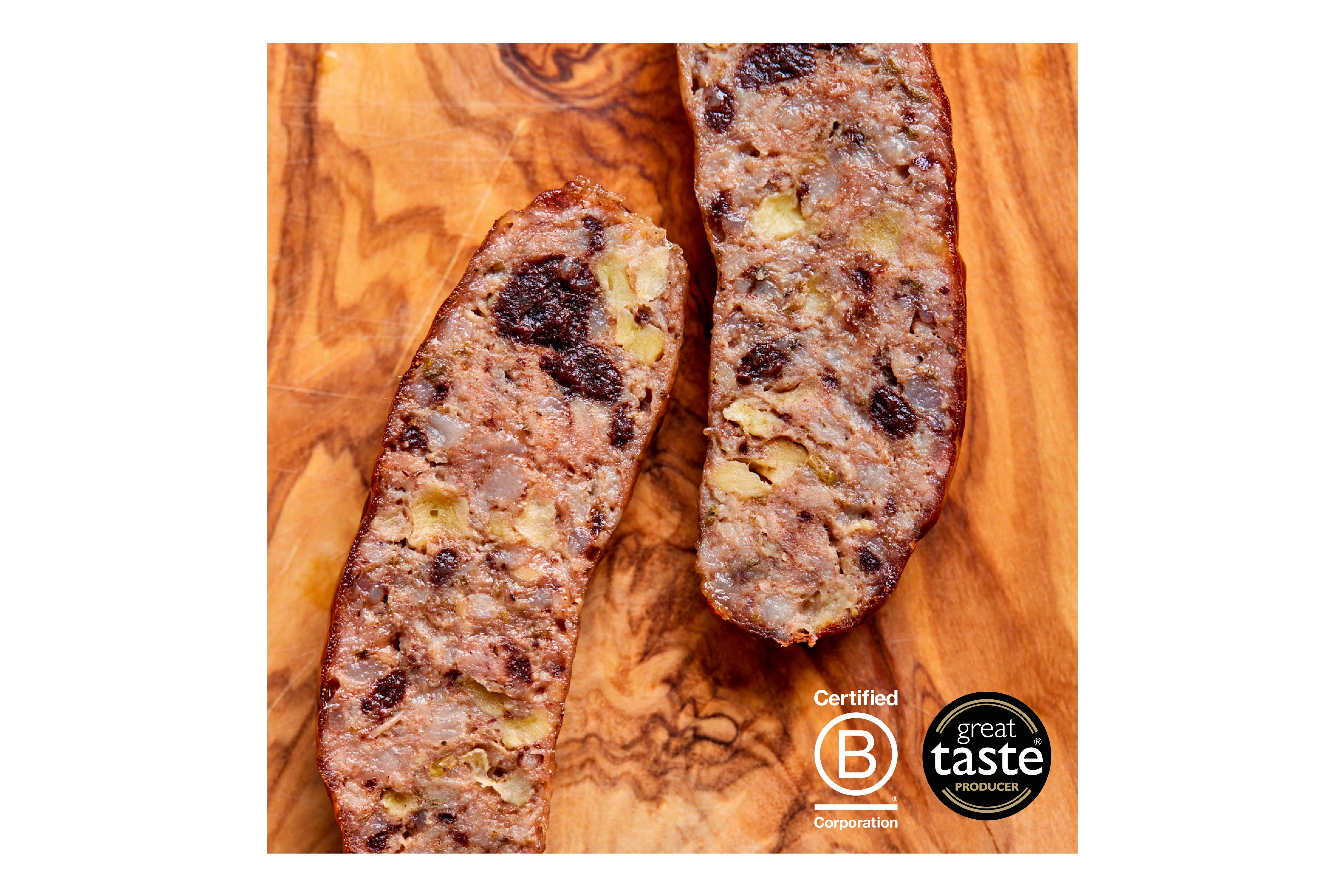 The Jolly Hog Porky Black Pork Sausage With Black Pudding