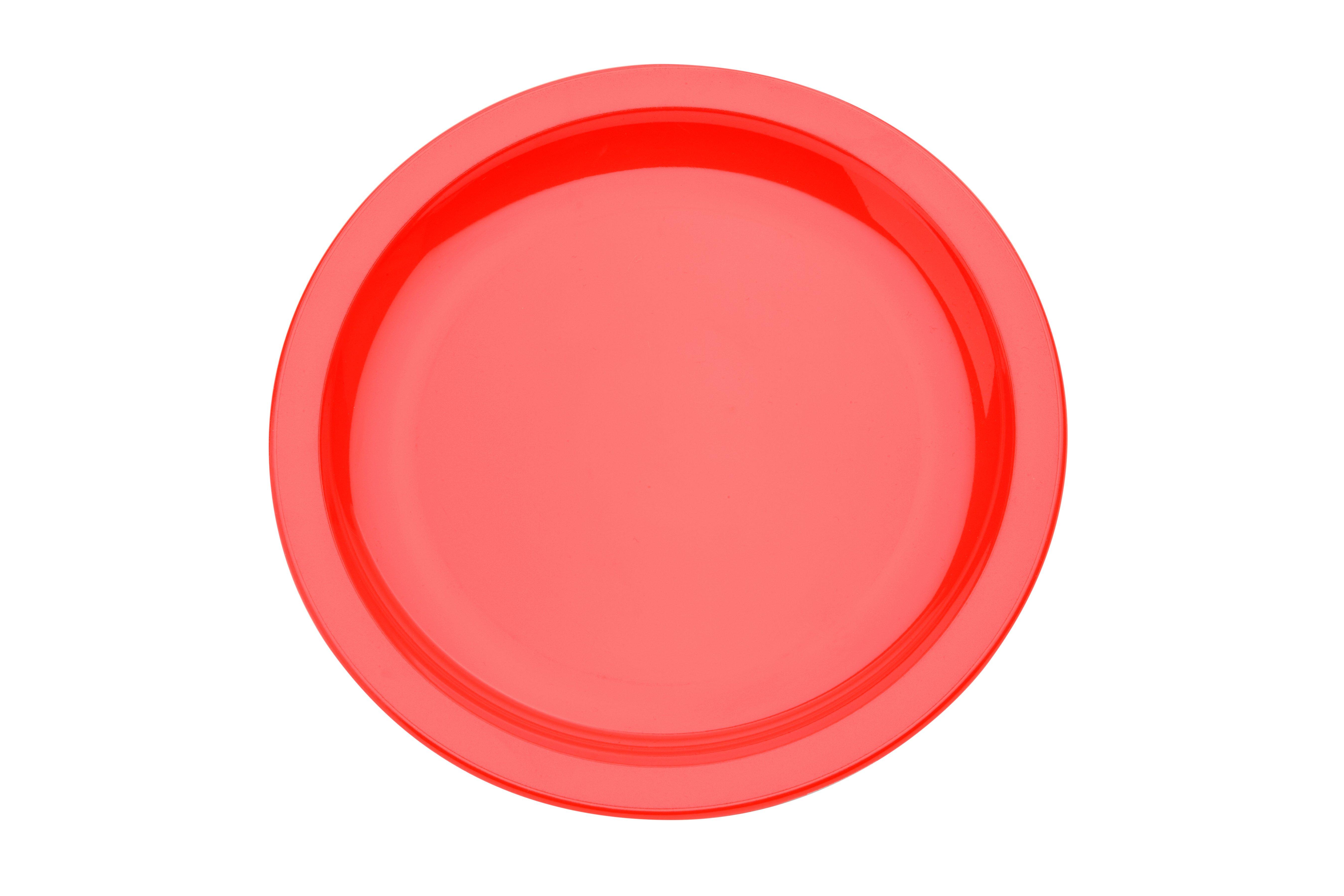 Poly Rimmed Plate Red 17cm