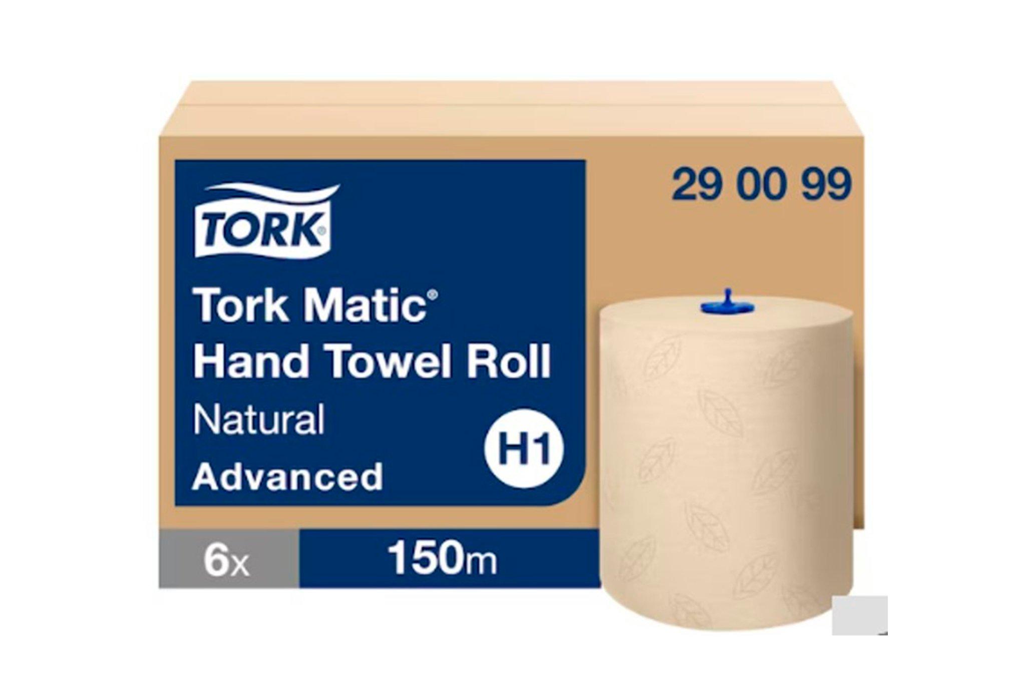 Tork Matic Natural Hand Towel Roll Advanced, 2ply, 150m x 6