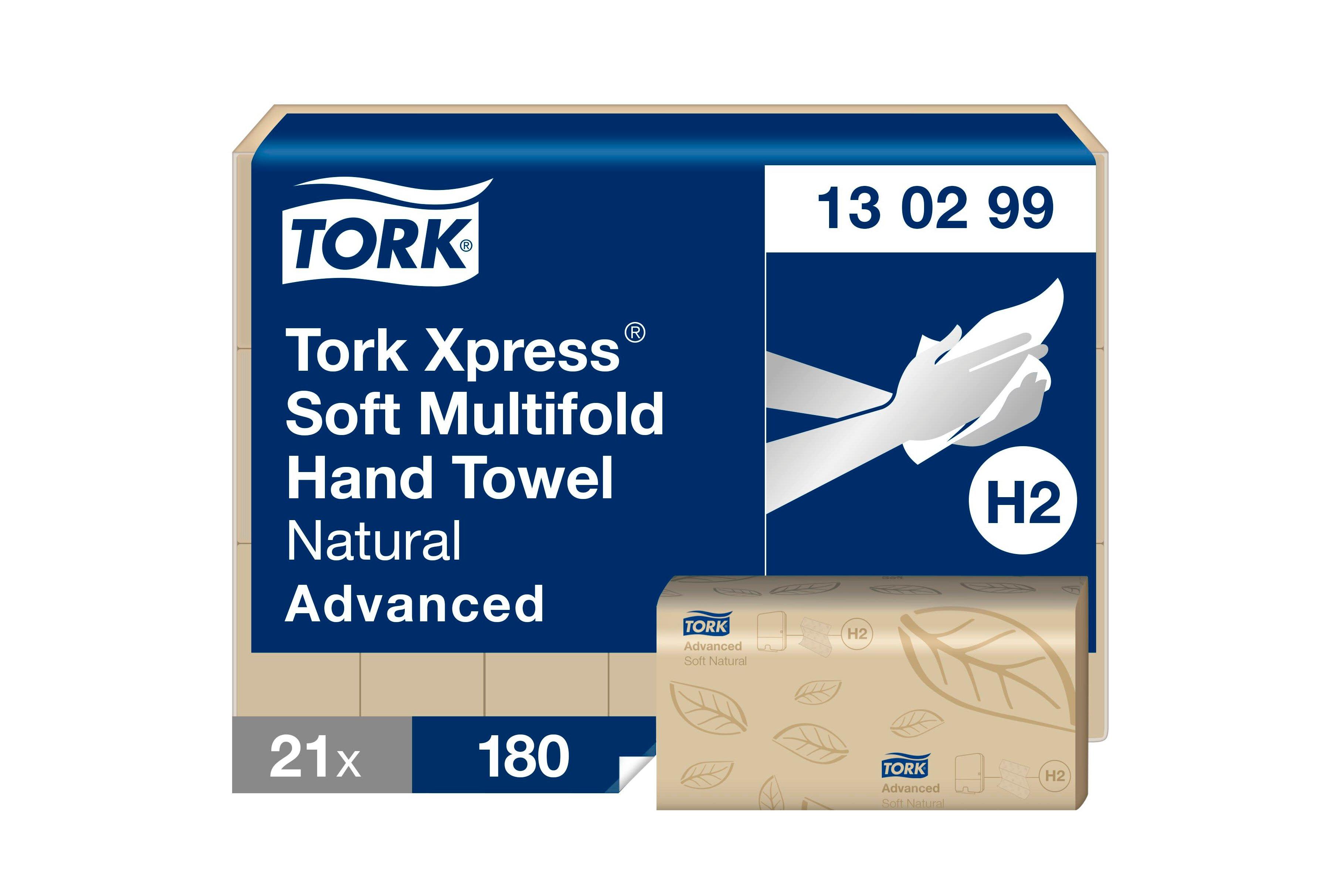 Tork Xpress Natural Multifold Hand Towel Advanced, 2ply, 21 x 180 sheets