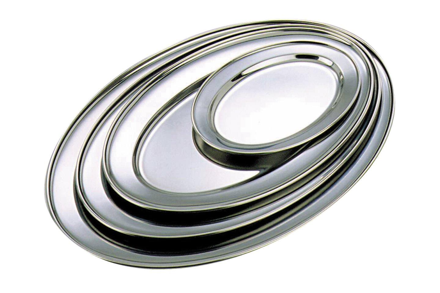 Genware Stainless Steel Oval Flat 30cm 12in