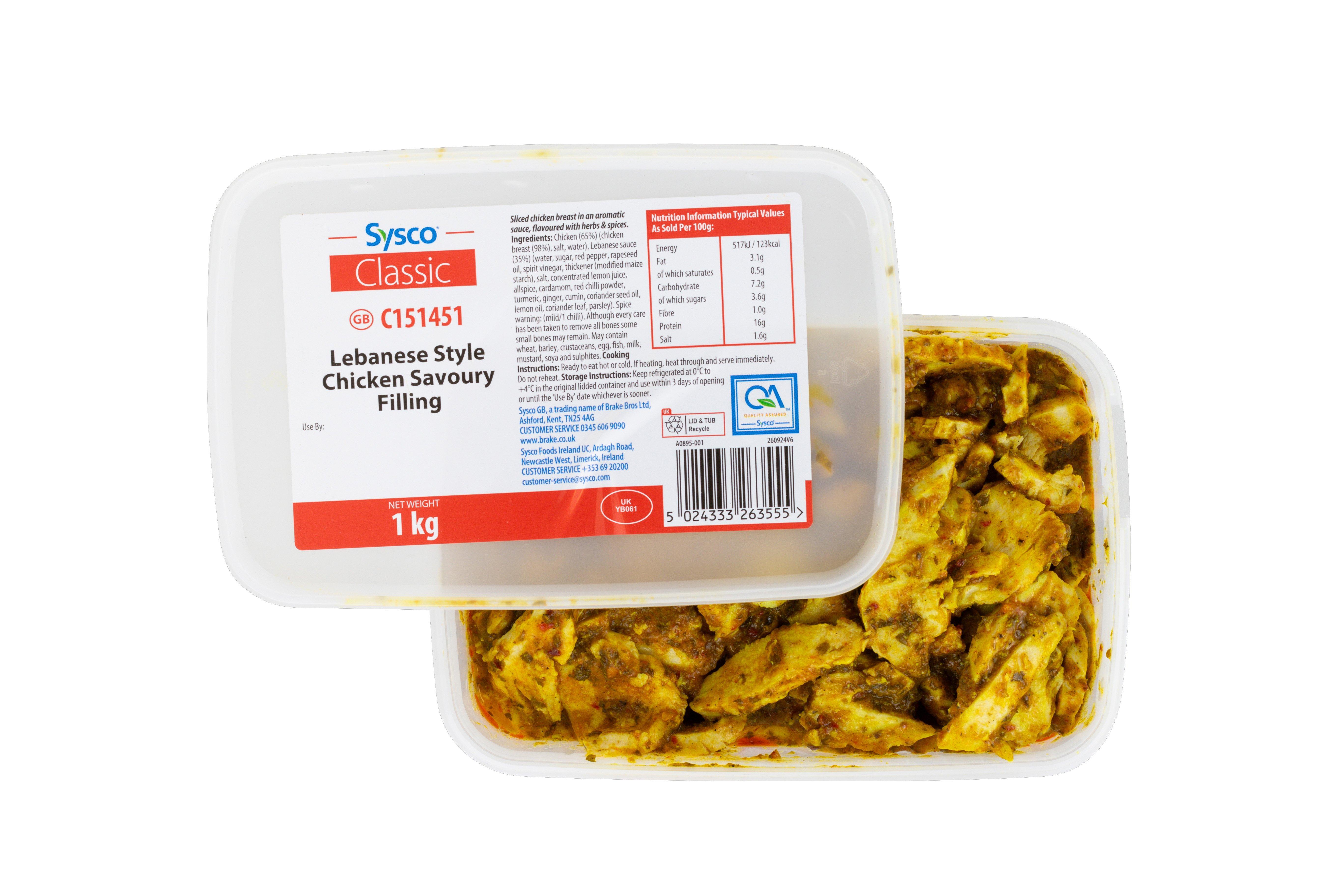 Sysco Classic Lebanese Style Chicken Savoury Filling