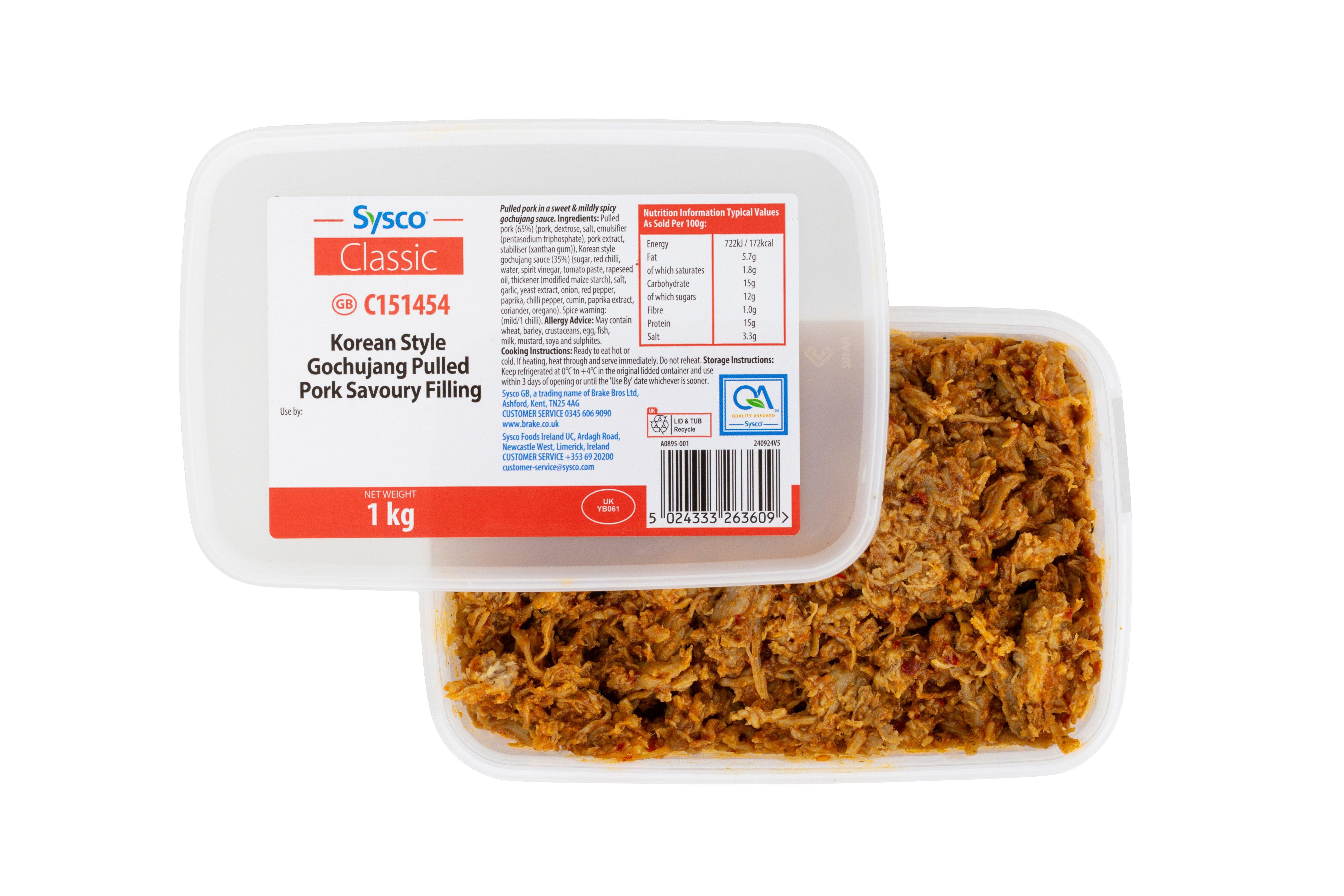 Sysco Classic Korean Style Gochujang Pulled Pork Savoury Filling