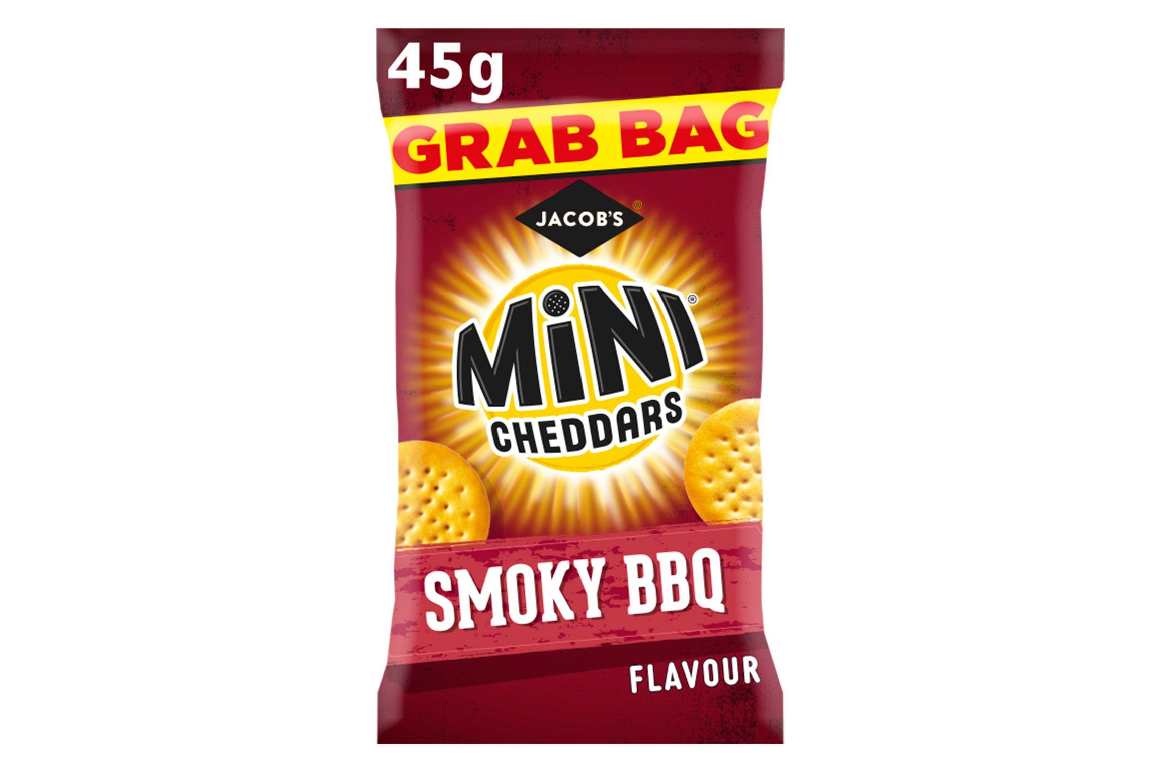Jacob's Mini Cheddars Smoky BBQ Flavour Snacks Grab Bag 45g