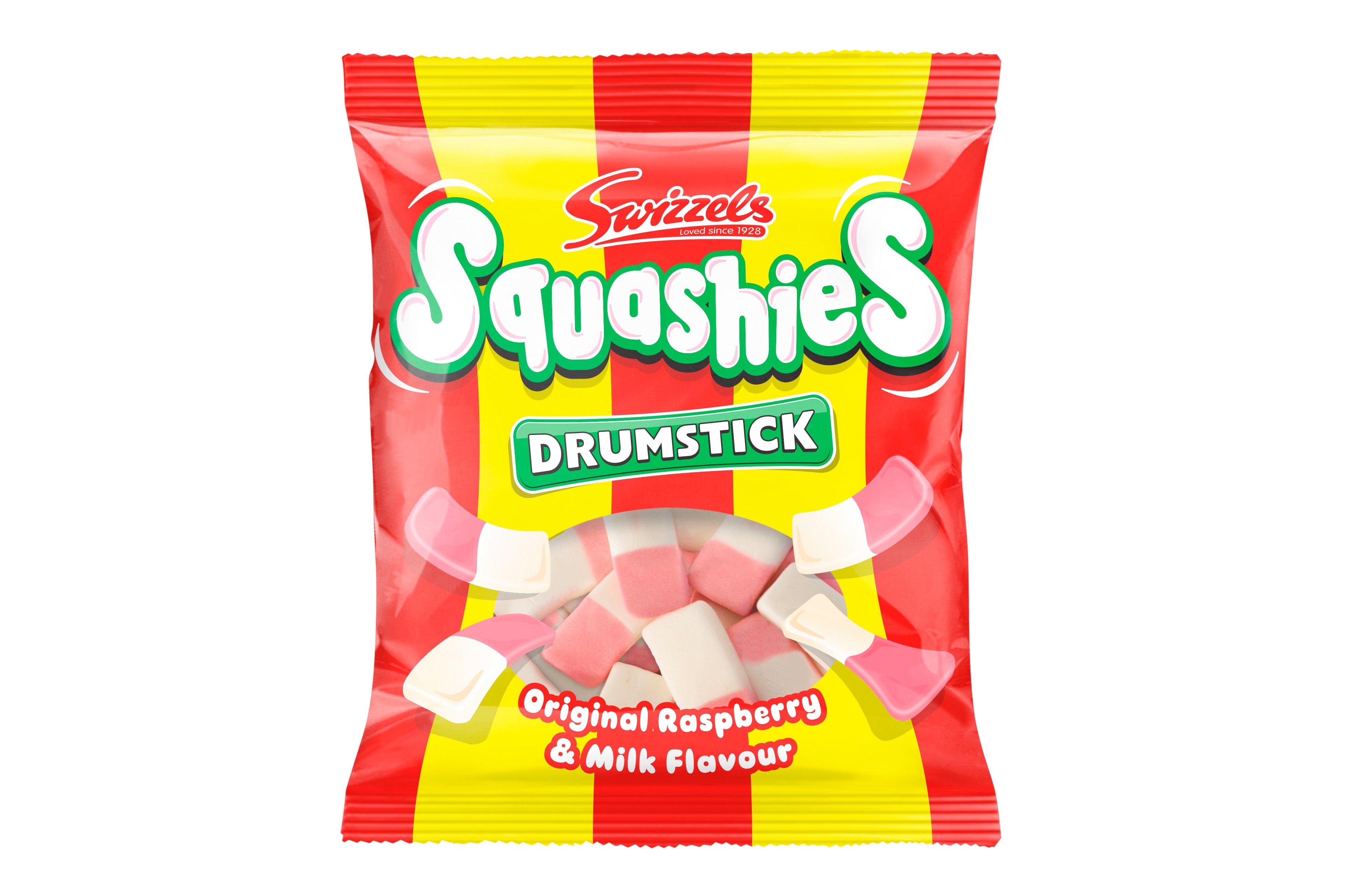 Swizzels Drumstick Drumstick Squashies Original Raspberry and Milk 140g Hang Bag Confectionery