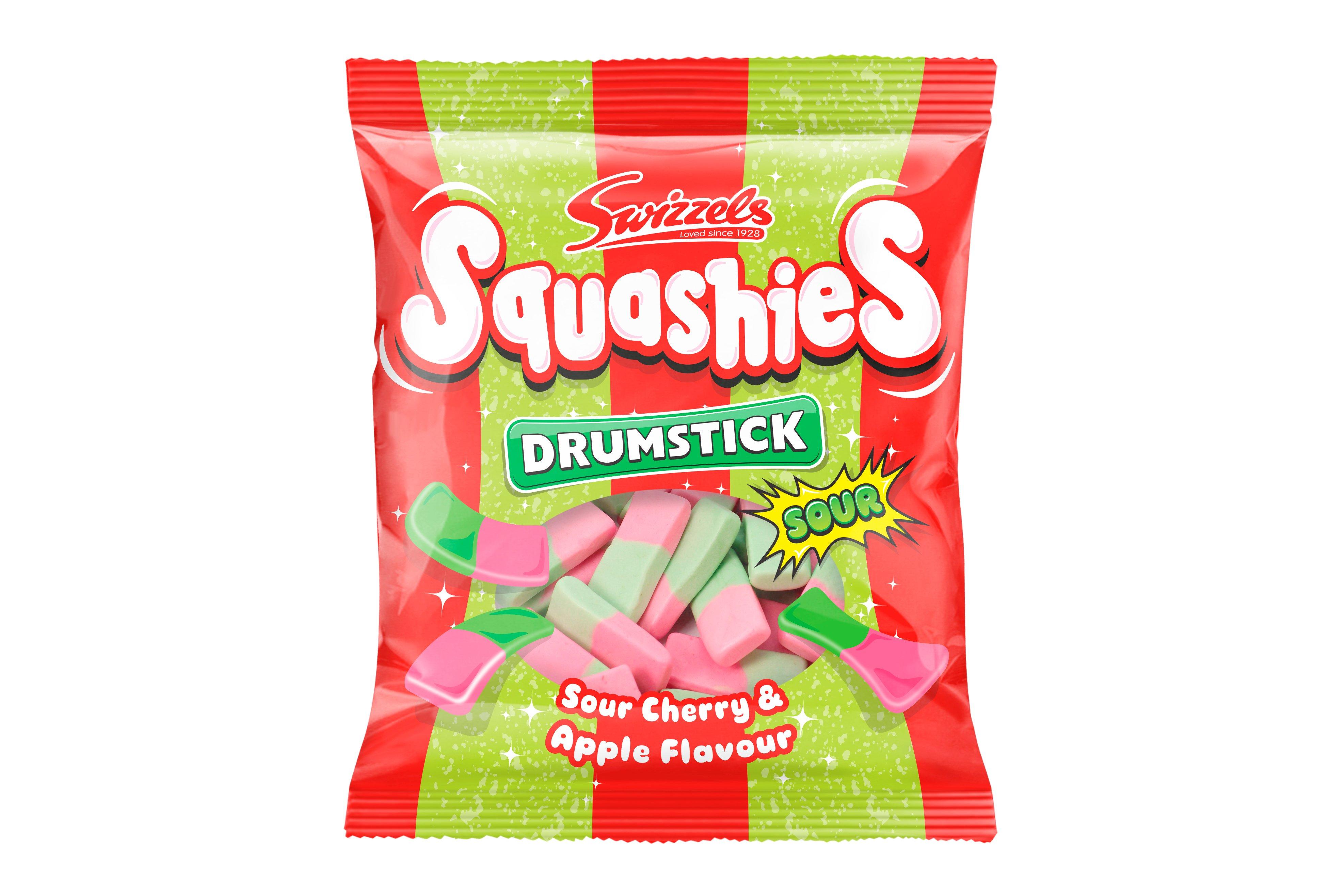 Swizzels Drumstick Swizzels Sweets Drumstick Squashies Sour Cherry & Apple 140g Hang Bag Confectionary