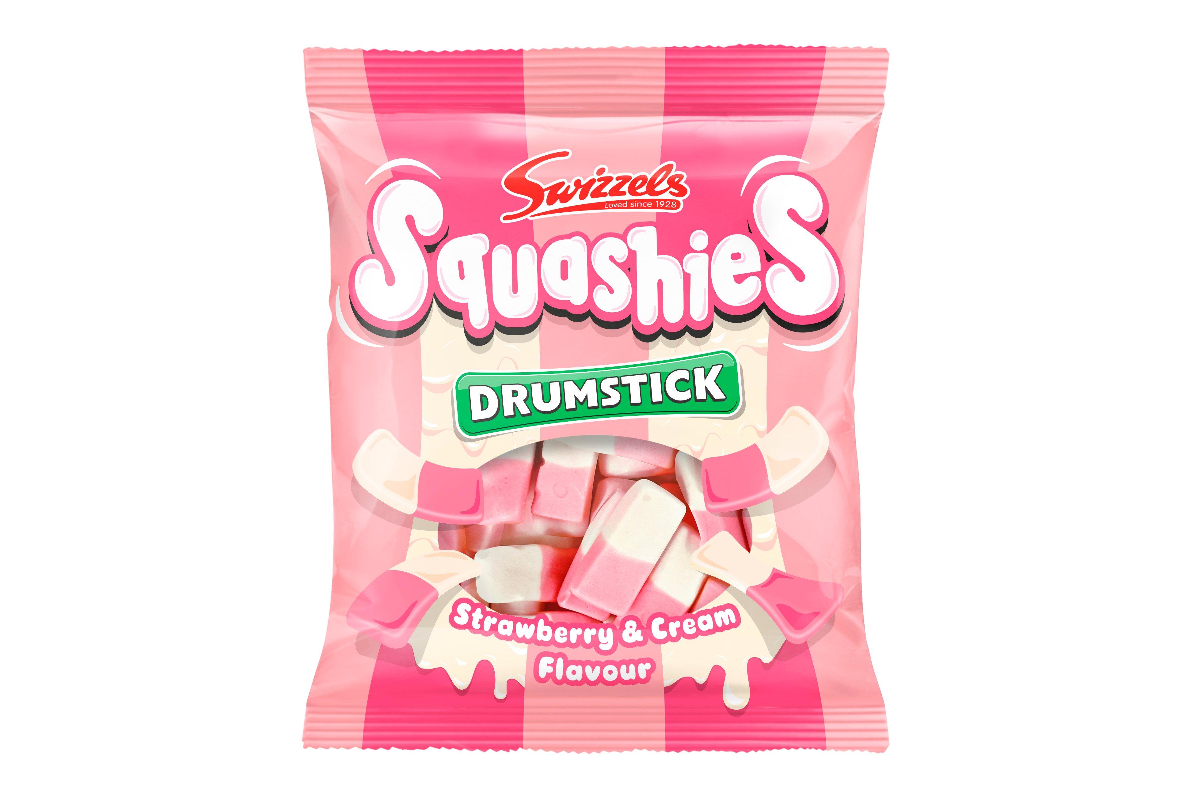 Swizzels Drumstick Swizzels Sweets Drumstick Squashies Strawberry & Cream 140g Hang Bag Confectionary