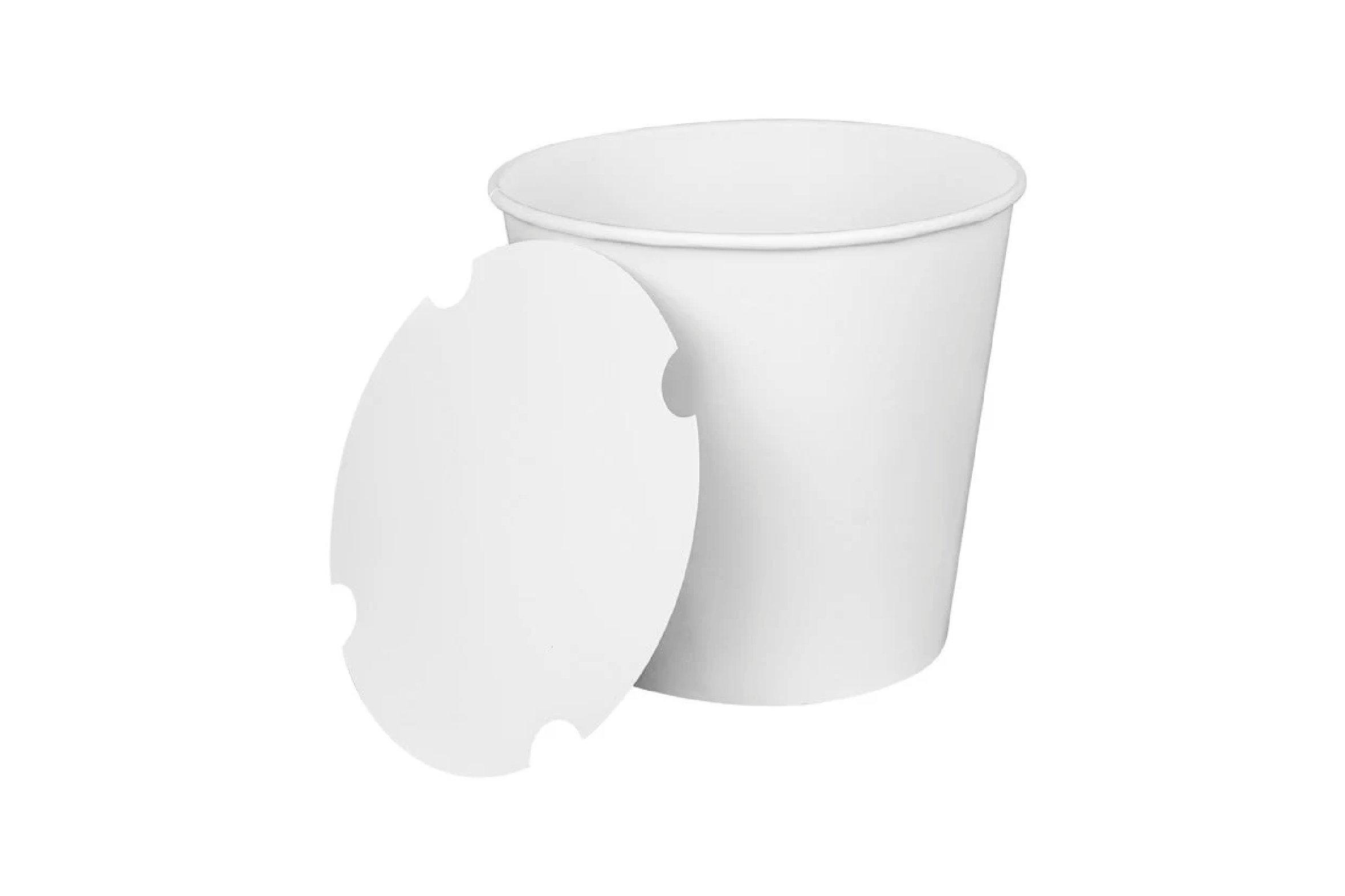 White Chicken Bucket with Lid - 85oz