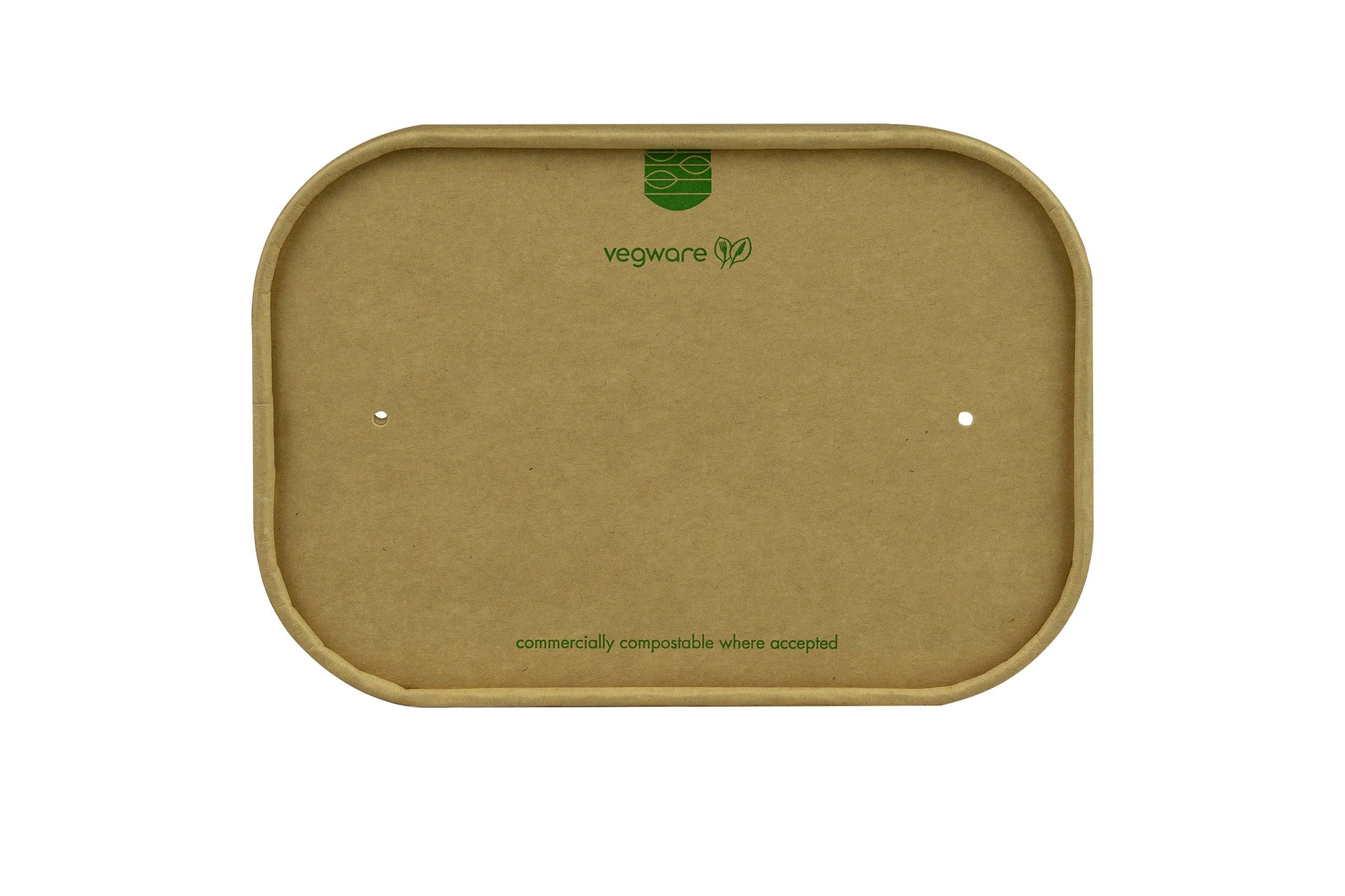 Vegware Rectangle Kraft Paper Lid for Kraft Containers