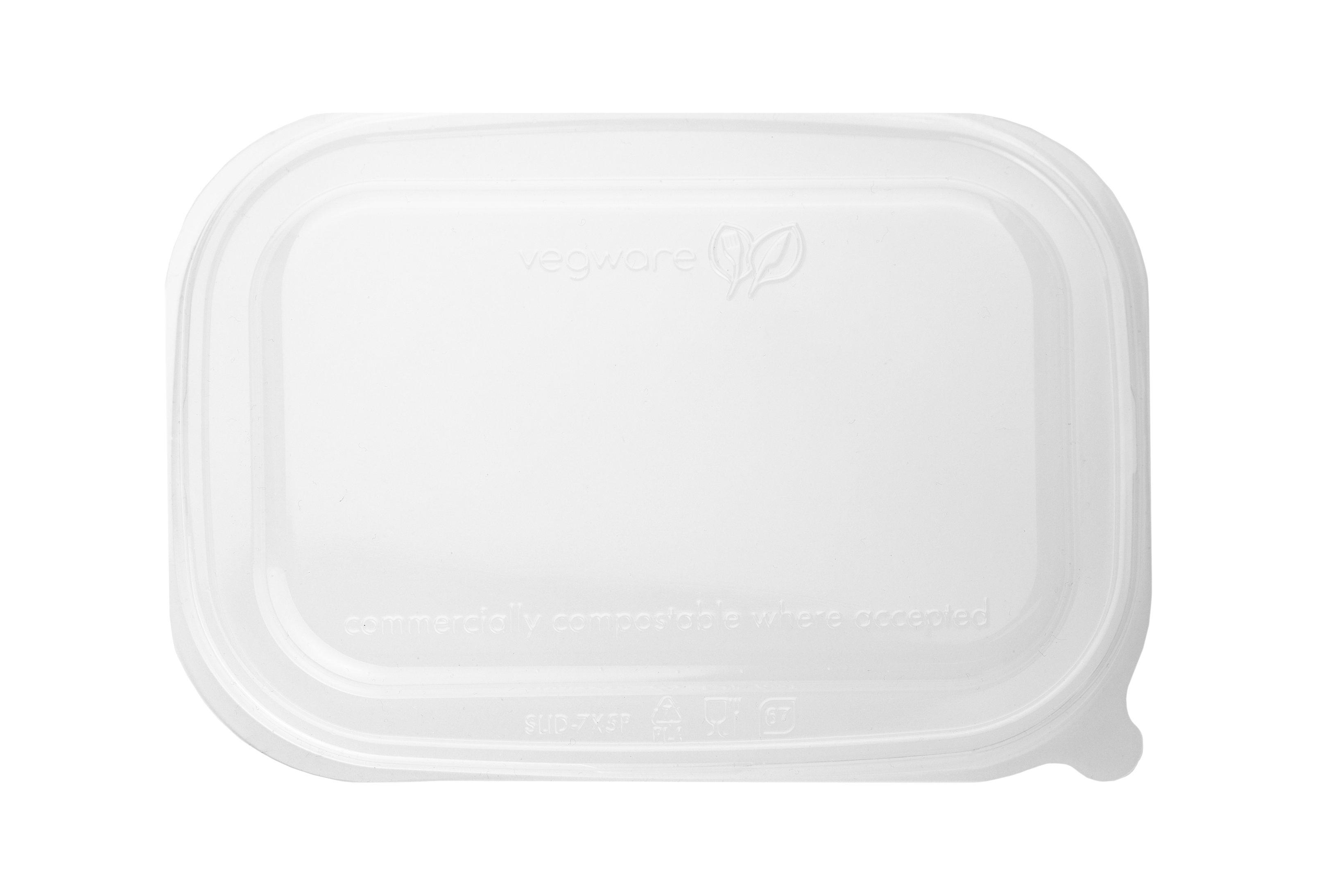 Vegware Recatangle PLA Lid for Kraft Containers