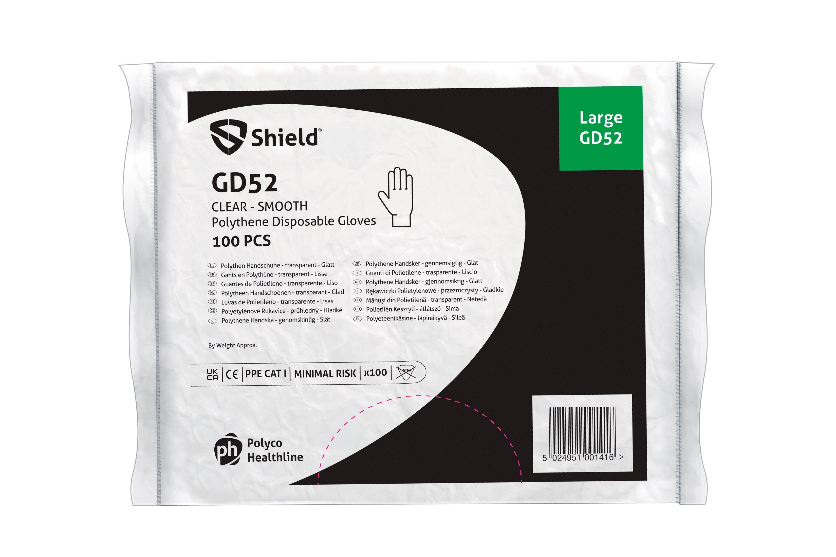 Clear Polythene Disposable Glove Large