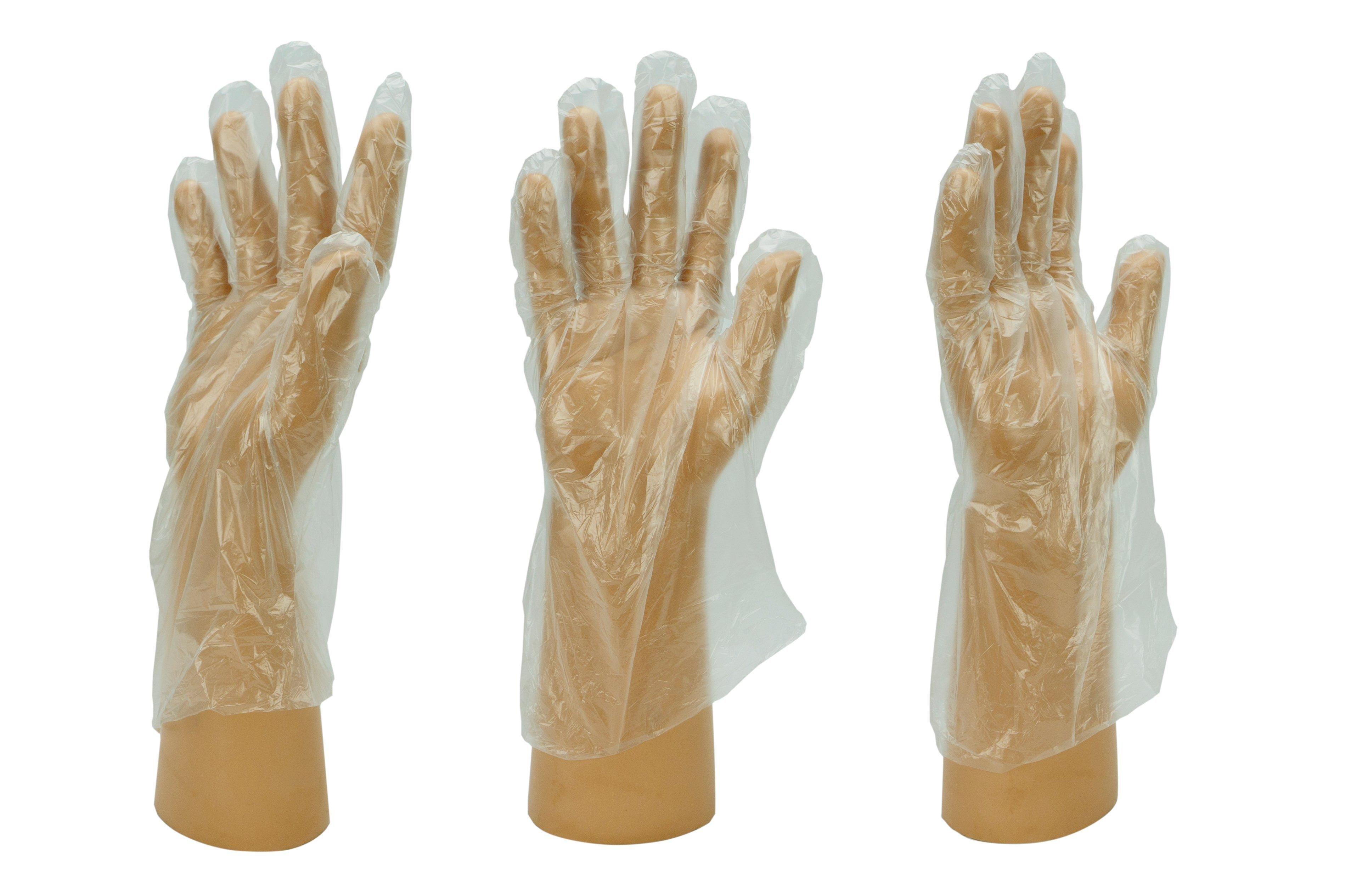 Clear Polythene Disposable Glove Large