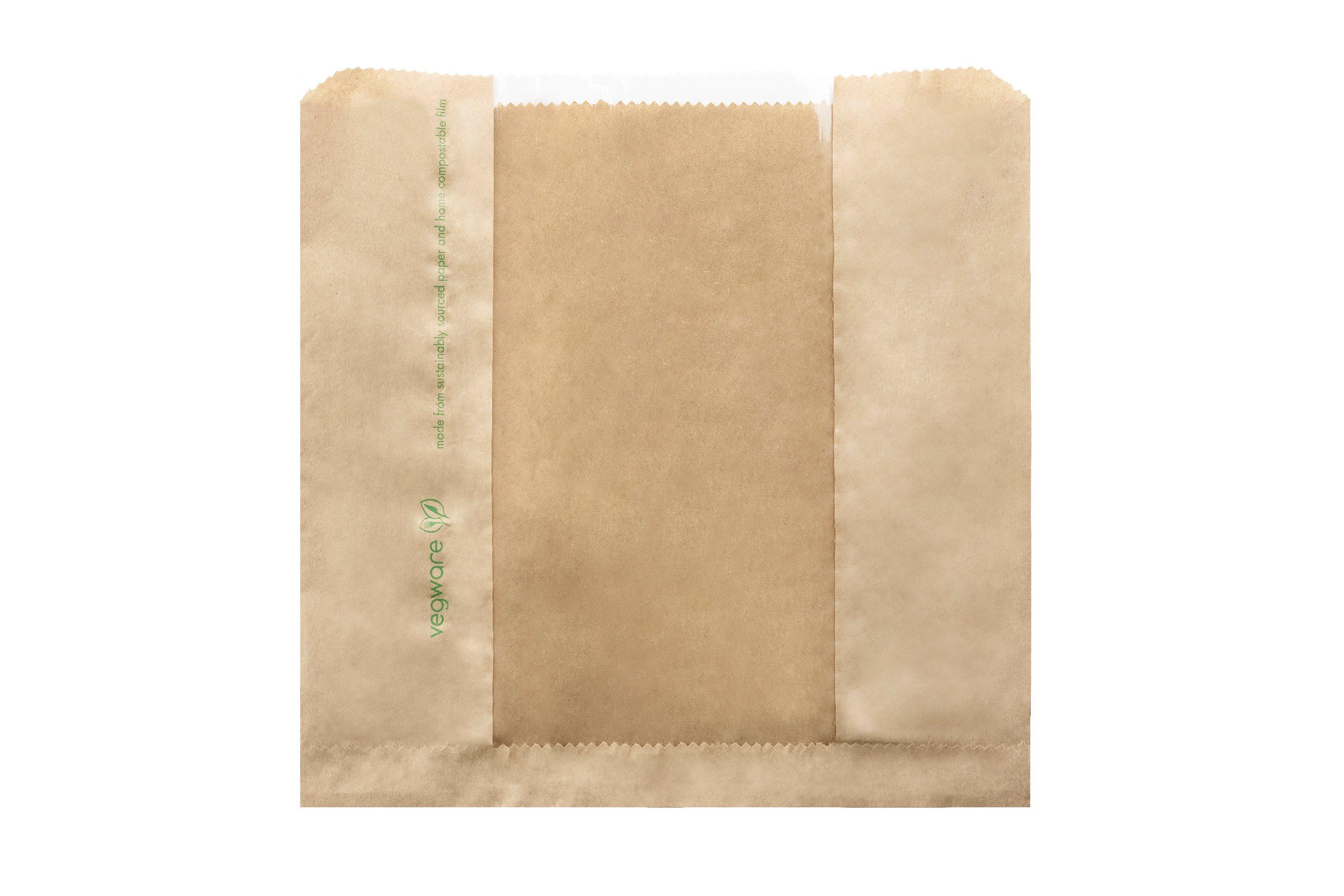 Vegware Kraft Nature Flex Window Bag 8.5 x 8.5"